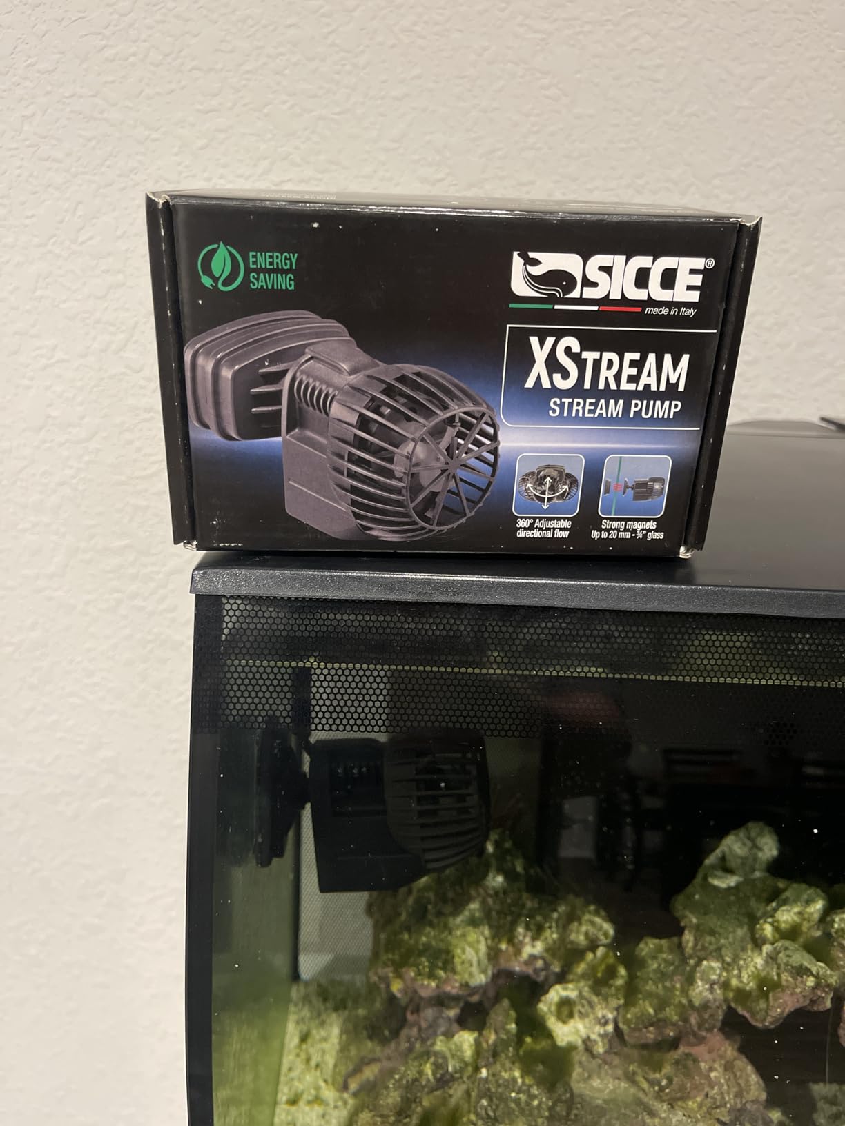 SICCE XSTREAM 6500 Wave Maker Flow Pump 1720 GPH | 360° Adjustable Quiet Submersible Magnetic Powerhead for Saltwater & Freshwater Tanks, Aquarium Water Circulation Pump up to 200 Gallons customer photo 1