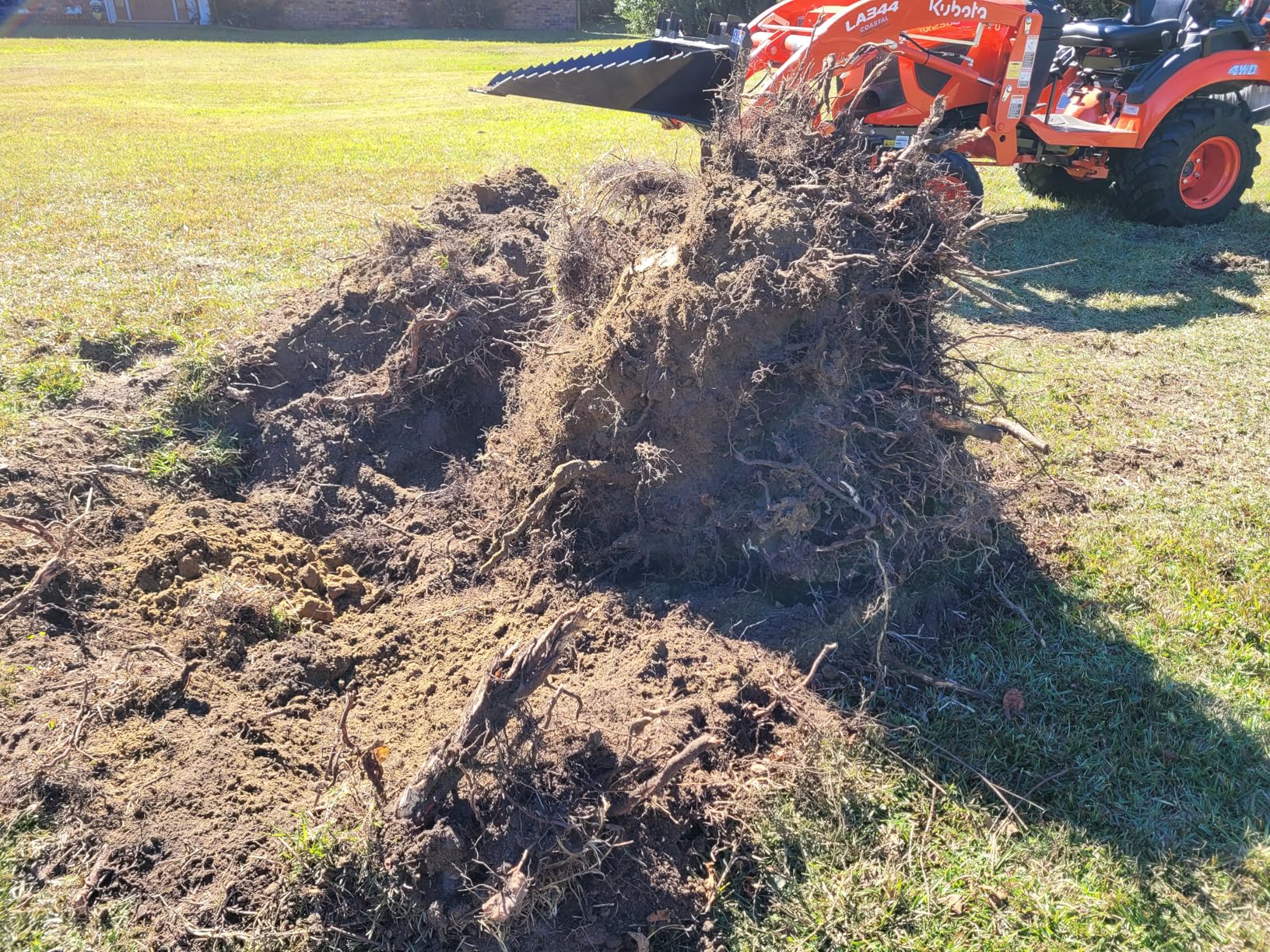 Titan Attachments Extreme Duty Stump Bucket & Tree Spade for Universal Skid Steer Quick Tach, HD Serrated Edge, Replaceable Bucket Teeth, Root & Stump Removal Attachment customer photo 2