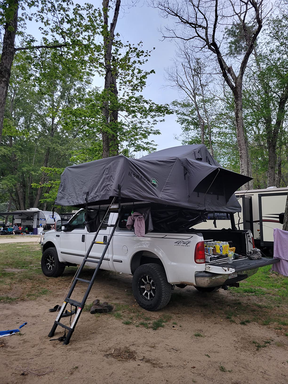 Extended Soft Shell Rooftop Tent, 4-Person - Overland Vehicle Systems HD Nomadic 4 - Grey Body & Green Rainfly customer photo 2