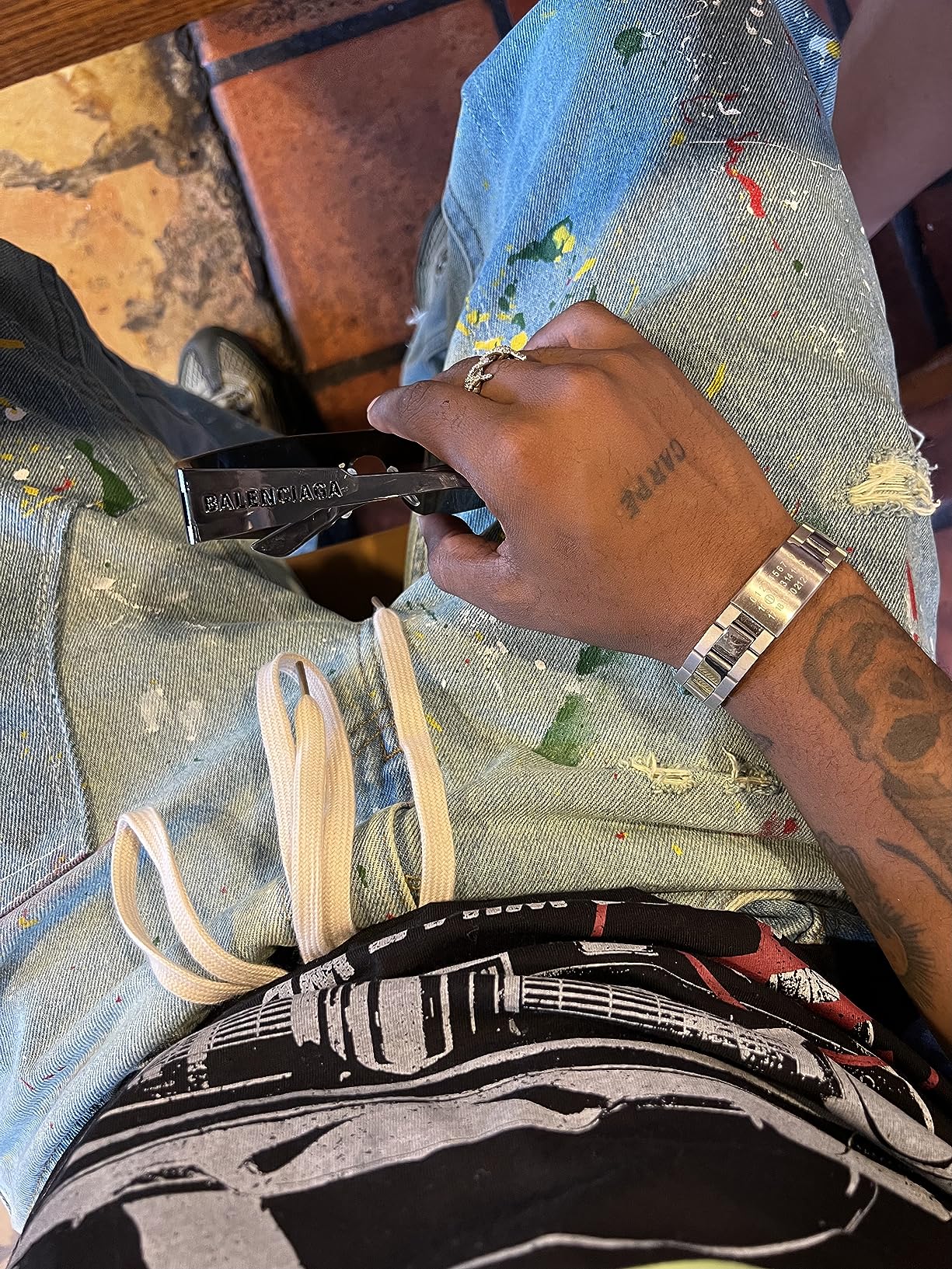 Balenciaga Silver Rectangular Unisex Sunglasses BB0041S 002 99 customer photo 2