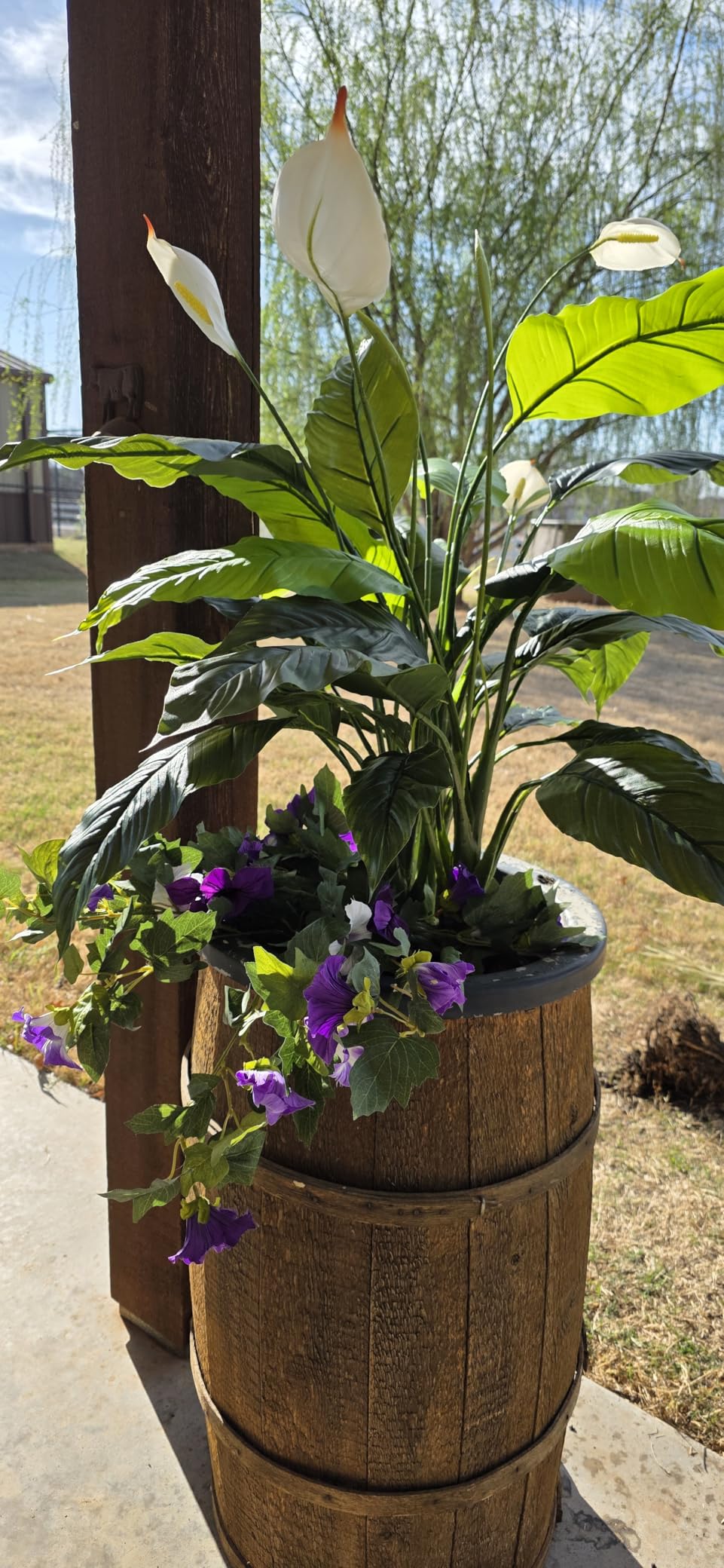 42in Artificial Peace Lily Spathiphyllum, Real Touch Silk Plant Faux Greenery for Indoor Home Decor customer photo 2