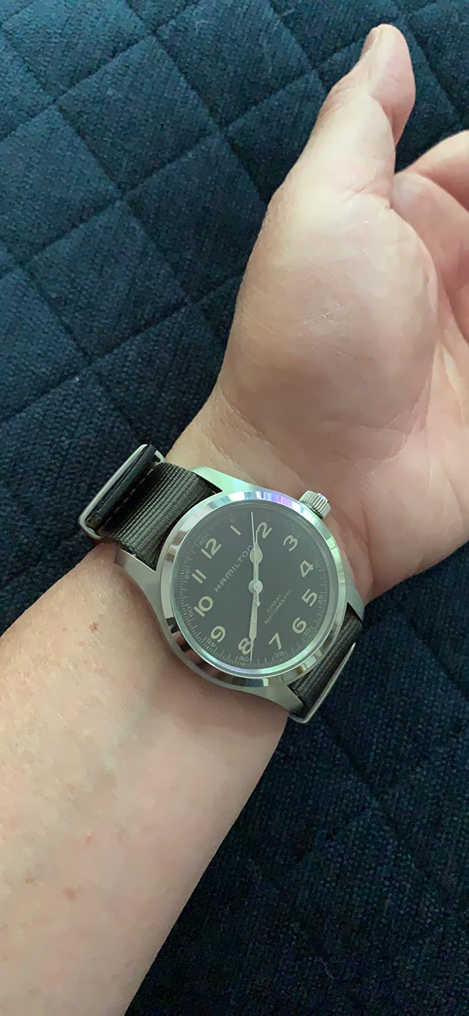 Hamilton Khaki Field Murph Automatic Men's Watch, 42mm Stainless Steel Case, Swiss Made, Black Dial Analog Wrist Watch for Men, 100m Waterproof, Sapphire Crystal, Cow Leather Strap customer photo 2