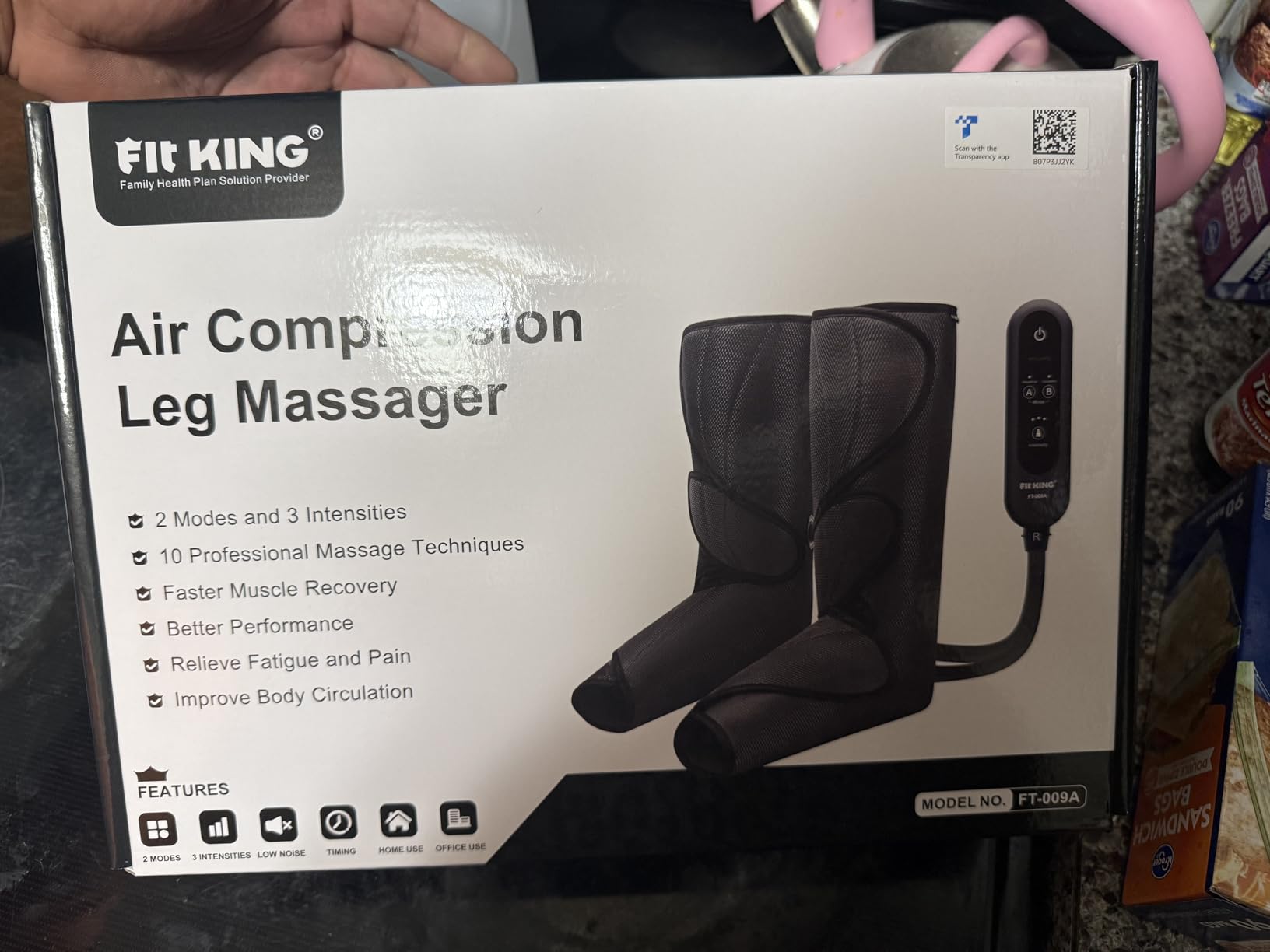 FIT KING Air Compression Leg Massager, Pneumatic Compression Boots for Circulation & Pain Relief, Swelling, Edema, RLS - Foot and Calf Massager Gift for Mom Wife customer photo 2