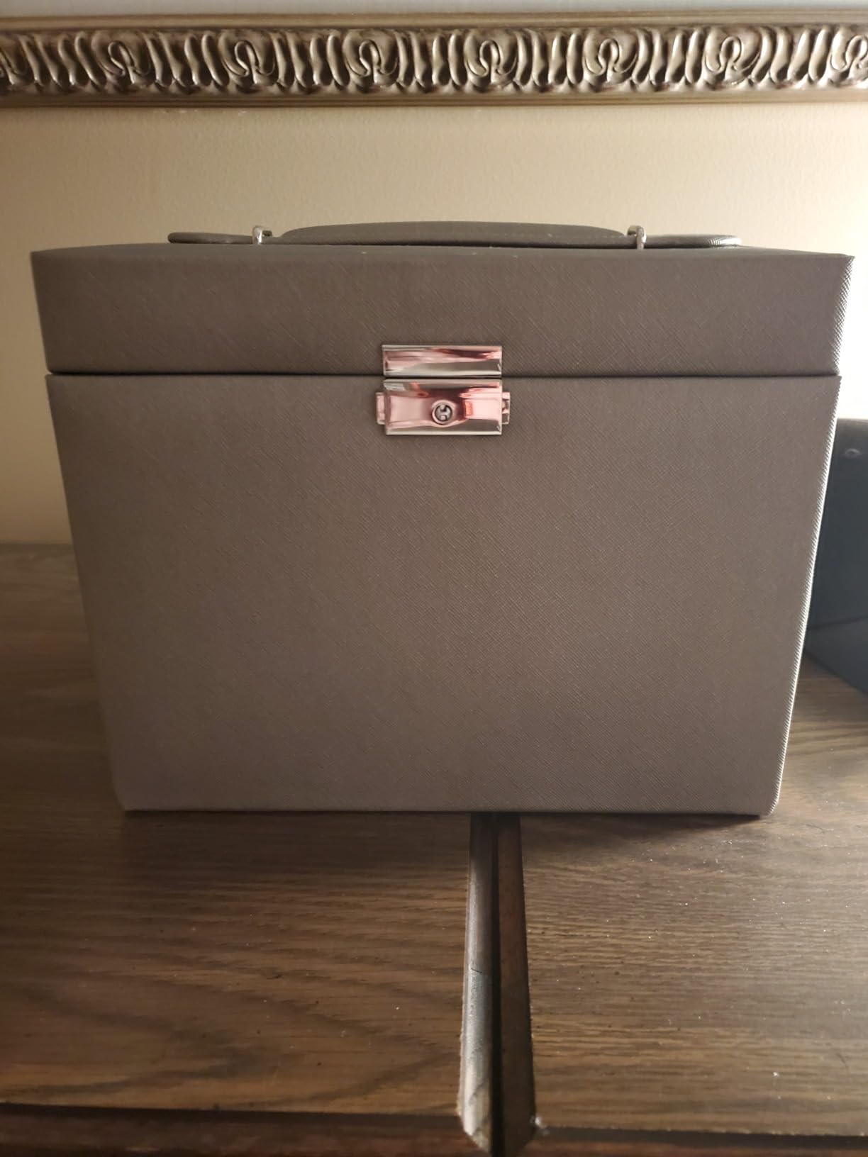 WOLF Heritage Large Jewelry Box, Pewter Saffiano - 27 Compartments + 26 Ring Rolls - Includes Two Travel Cases customer photo 1