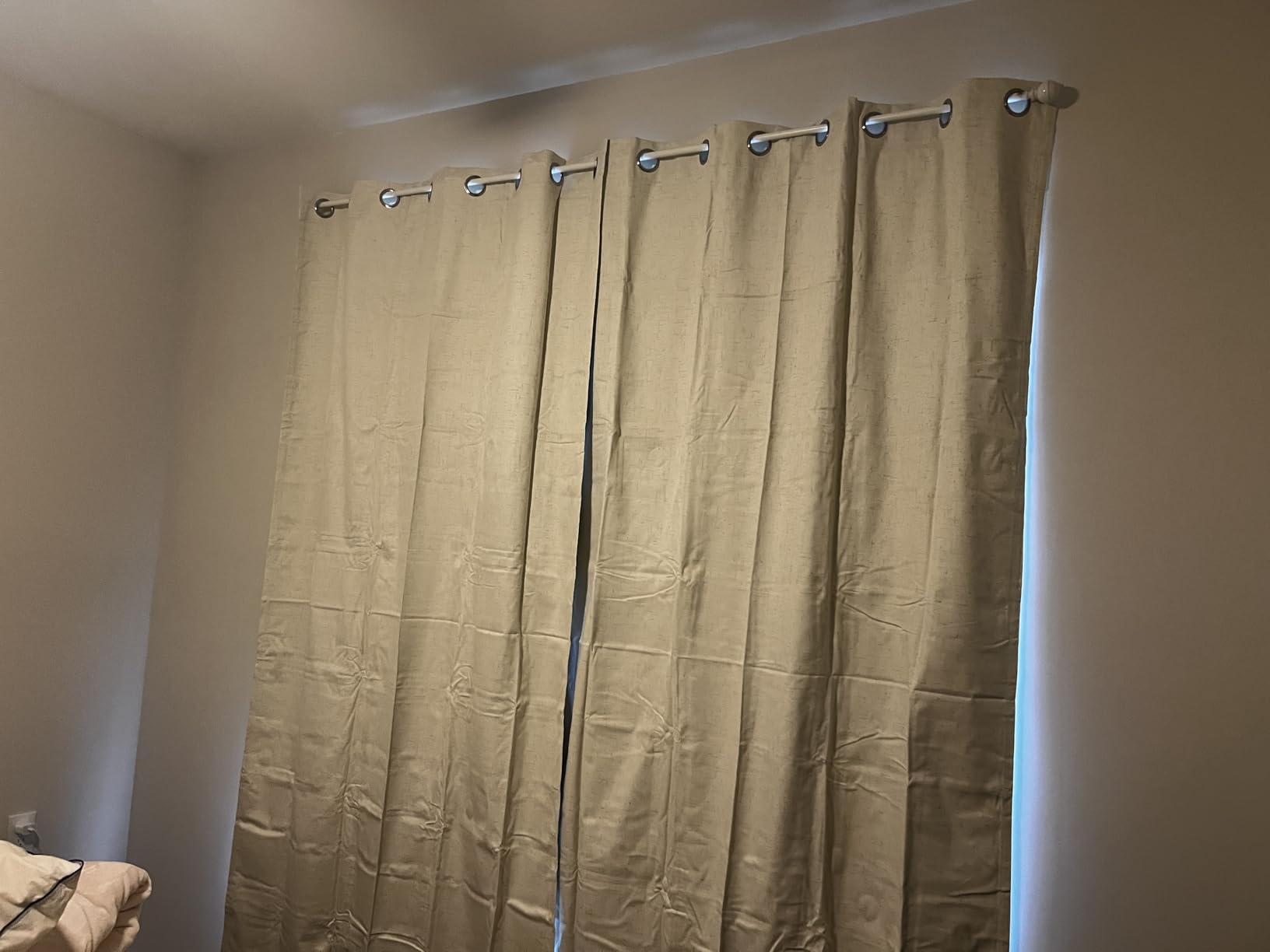 PrinceDeco Natural Linen Curtains 100% Blackout Linen Curtains for Bedroom Full Blackout Curtains 84 Inches Long Living Room Thermal Insulated Light Blocking Curtain Drapes White Backing, 2 Panels customer photo 2