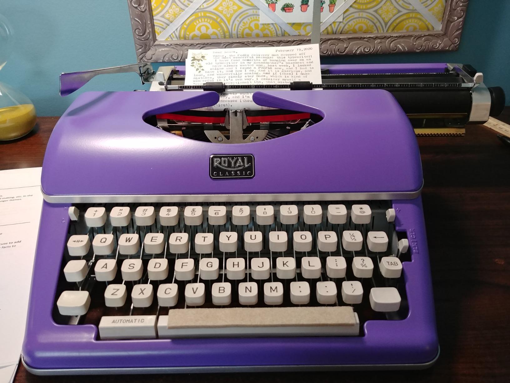 Royal Consumer Classic Retro Manual Typewriter (Purple) customer photo 1