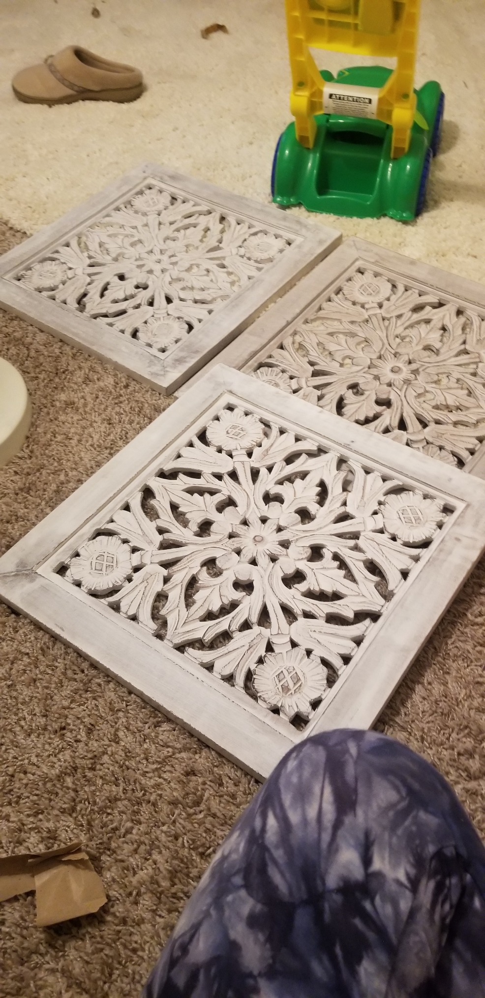 DharmaObjects Handcrafted Lotus Wood Wall Panel Decor Hanging Art 16