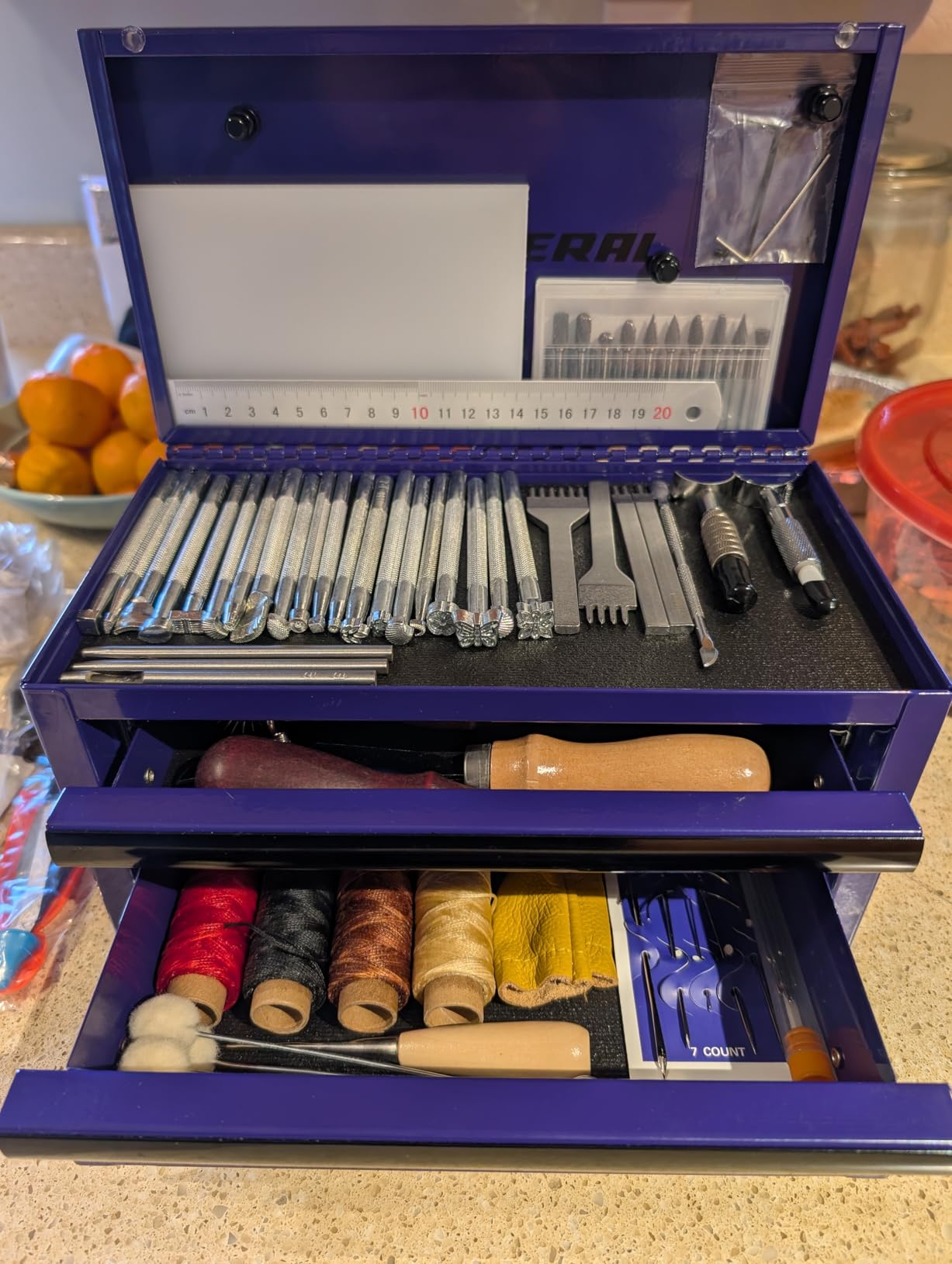 447 Pcs Leather Working Tools, Leather Working Kit for Cutting Punching Stamping Stitching with Instruction & Storage Case, for Saddle Making, DIY Projects customer photo 2