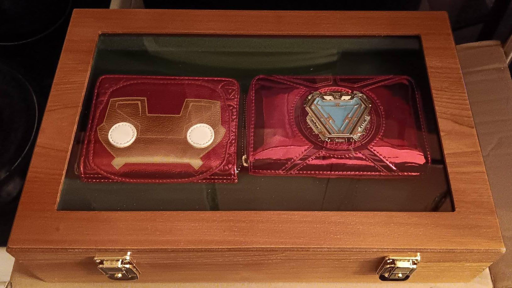 Handgun Display Case with Lock, Wood Glass Top Storage Cabinet Box Oak customer photo 1