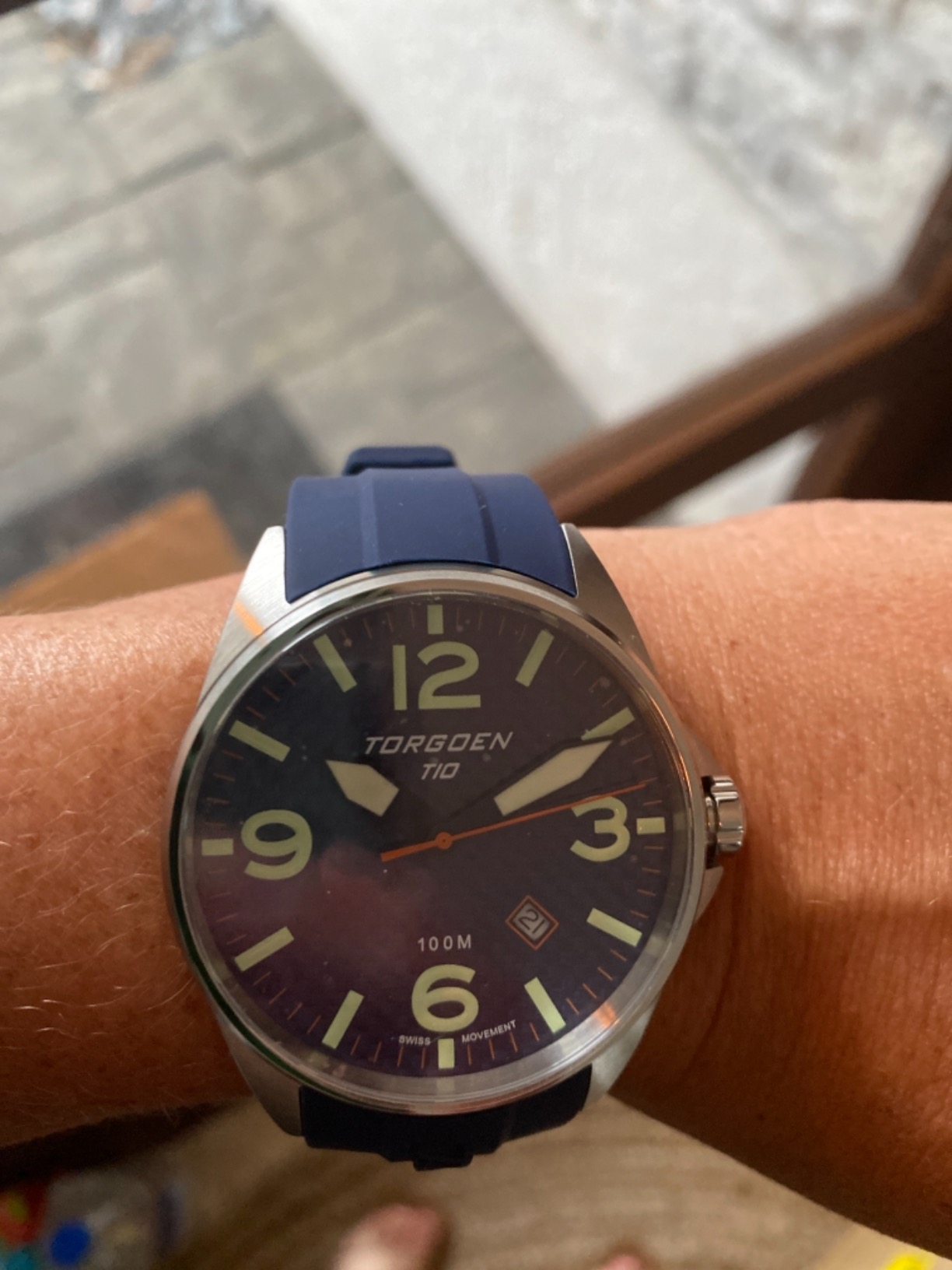 T10 Carbon Pilot Watch for Men, Swiss Quartz, Sapphire Crystal with Silicone Strap customer photo 2