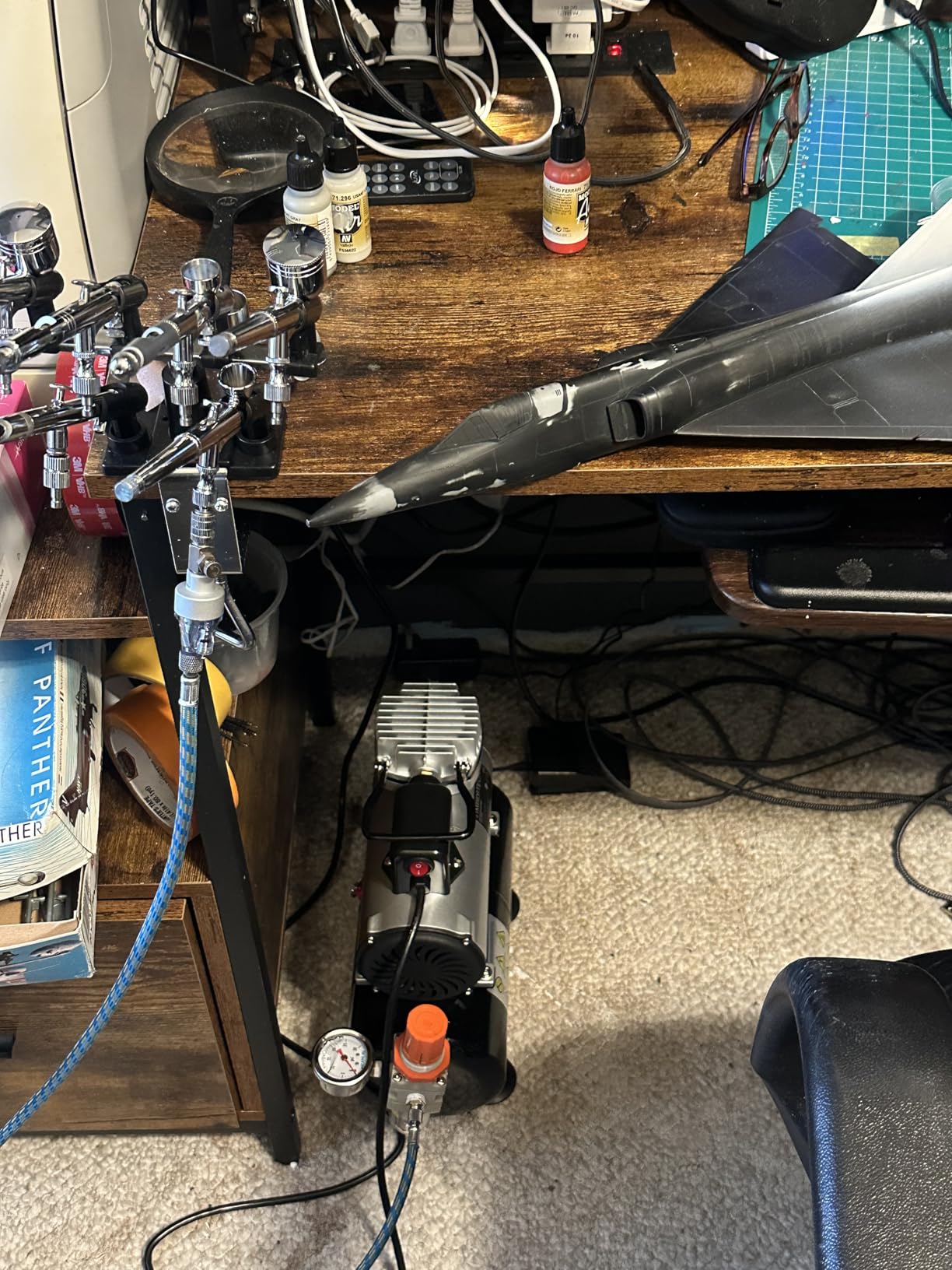 Timbertech Upgraded Airbrush Single-Piston Oil-free Mini Compressor ABPST08 with Cooling Fan, 3L Tank, Regulator, Moisture trap for Hobby, Body Tattoo, Model Painting, Automotive Graphic, Make-up customer photo 2