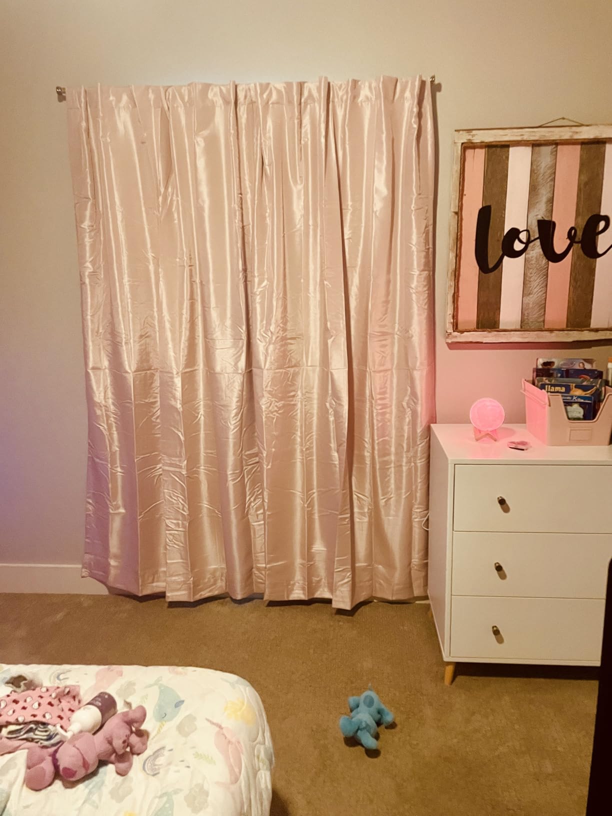 Sun Zero - 56260 Greyson Faux Dupioni Silk Extreme 100% Blackout Back Tab Curtain Panel, 50