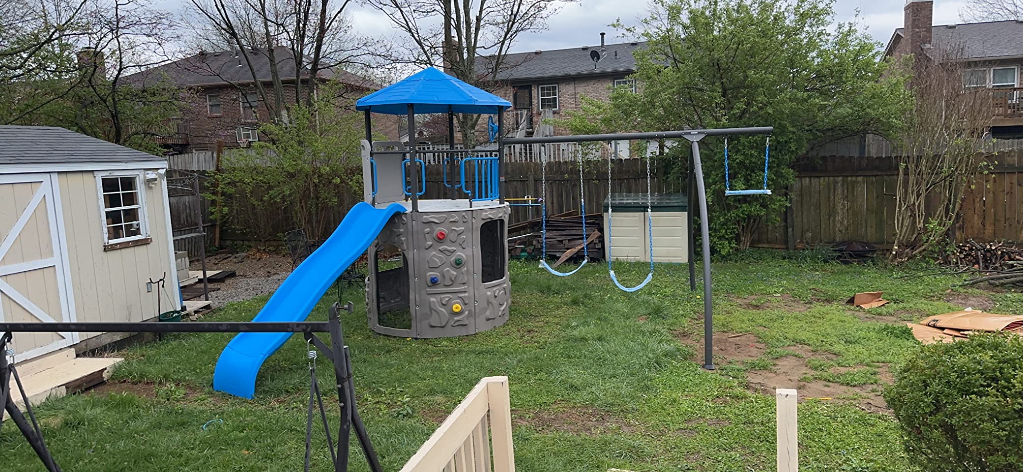 Lifetime 90918 Adventure Tower Playset Swing Set, Blue, Steel and Polyethylene customer photo 1