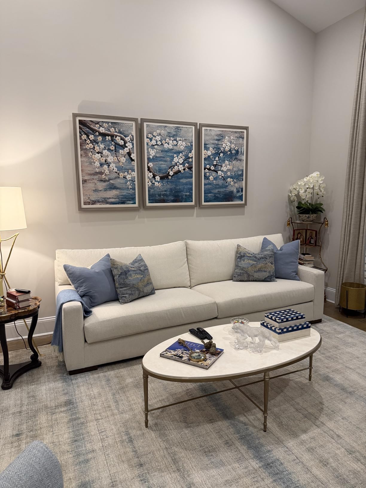 Huge Wall Art for Living Room 100% Hand-Painted Flower Oil Painting On Canvas Gallery Wrapped Floral Plum Blossom Artwork for Bedroom Office Decor One Panel 60x30inch Extra Large customer photo 1