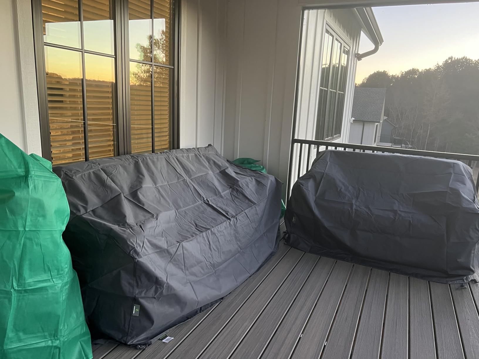 F&J Outdoors Heavy Duty Waterproof UV Resistant I Shape 3Seater Patio Sofa Cover, Grey, 82