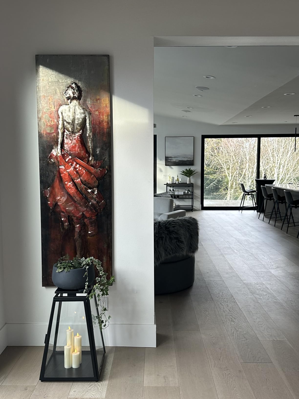 Empire Art Direct Lady in Red 3D Iron Hand Painted Wall Sculpture, Ready to Hang, Living Room, Bedroom & Office, 22 in. x 2.8 in. x 72 in customer photo 1