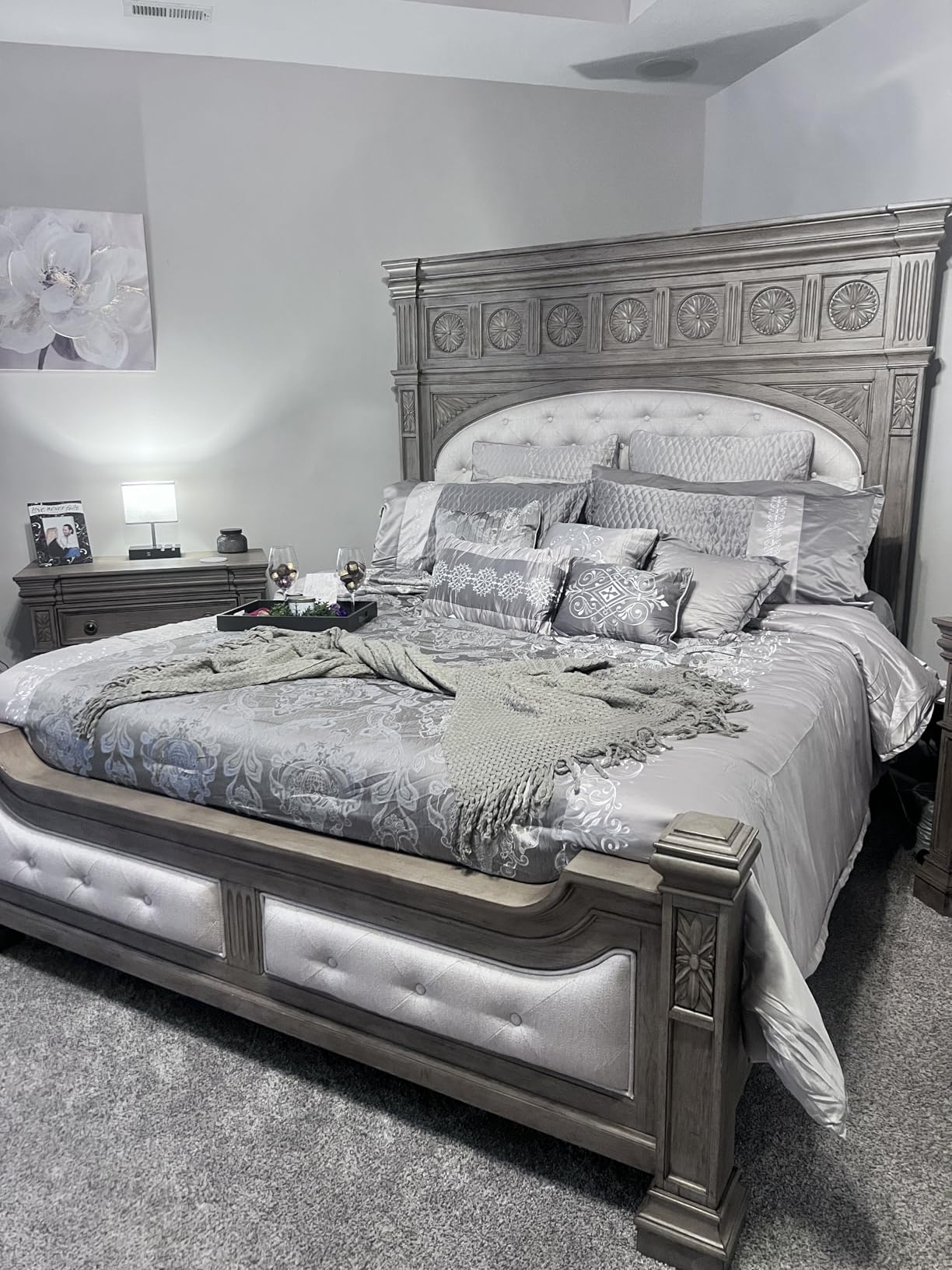 Riverbrook Home Elegant Collection Comforter Set, King, Kacee - Platinum, 12-Piece Set customer photo 1