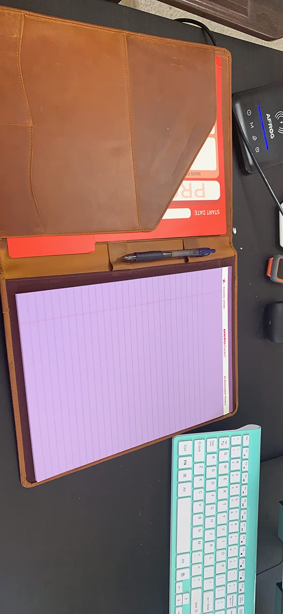 Jack&Chris Leather Portfolio, A4 Document Folder Legal Pad Padfolio, Professional Writing Letter Notepad Clipboard Sleeve Organizer, Resume Folio Binder for Men&Women, JC1823 customer photo 1