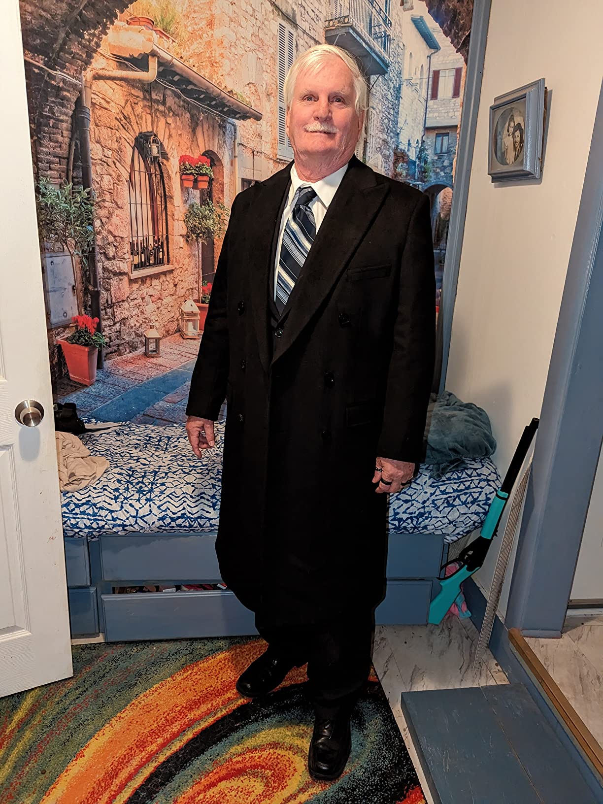 Men's Overcoat Single & Double Breasted Luxury Wool/Cashmere Full Length Topcoat customer photo 2