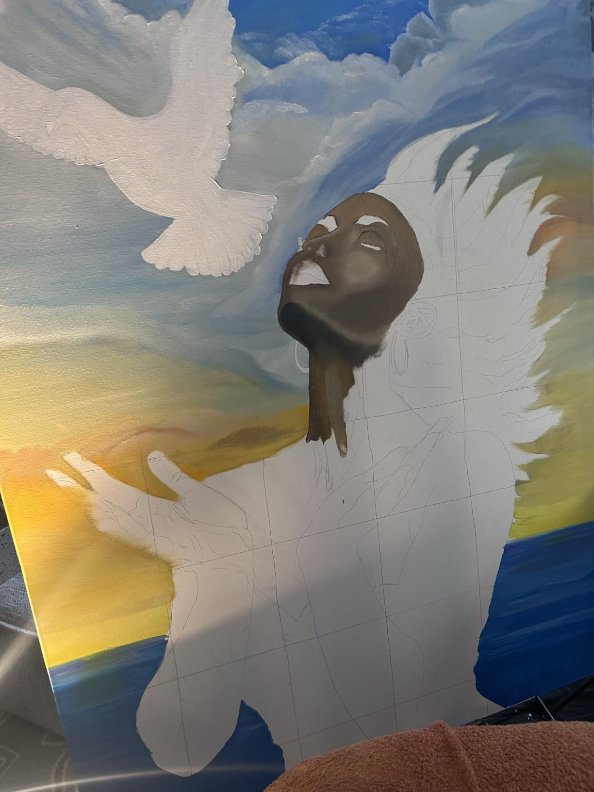 MEEDEN Multi-Function Studio Easel,H-Frame Easel,Painting Easel for Adults,Artist Easel,Floor Easel,Solid Beech Wooden Easels w/Front Wheels,Holds Canvas Art up to 77