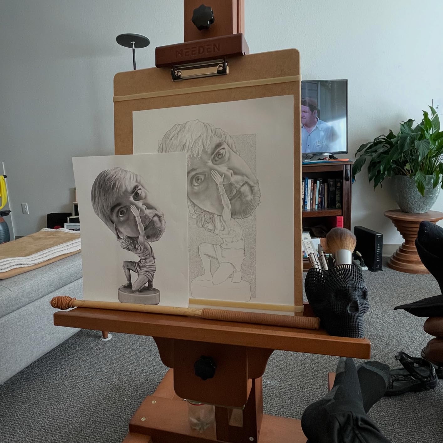 MEEDEN Heavy Duty Painting Easel: Professional Solid Beechwood Large Easel Holds Canvas Art up to 71