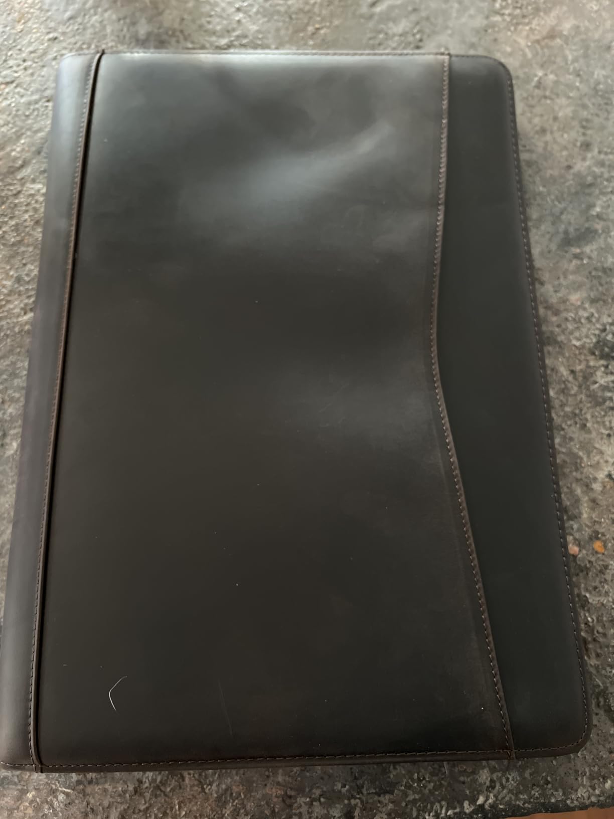 Genuine Leather Business Portfolio Padfolio Folder with Zipper for Men, Men's Leather Padfolio Folder for 13