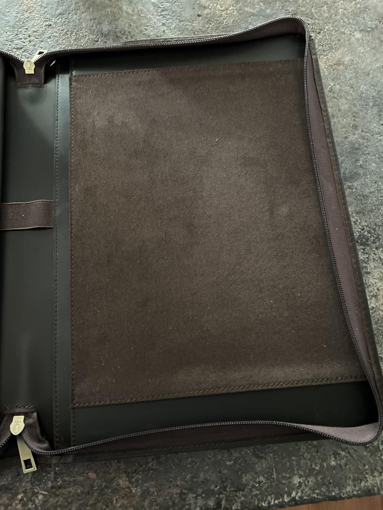 Genuine Leather Business Portfolio Padfolio Folder with Zipper for Men, Men's Leather Padfolio Folder for 13