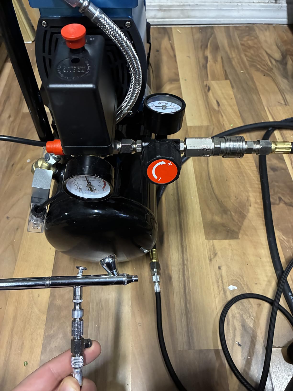 Master Airbrush Air Brush Kit with Air Compressor TC-320, 1/5 HP Cool Runner II Dual Fan with Regulator, Water Trap & Holder customer photo 1