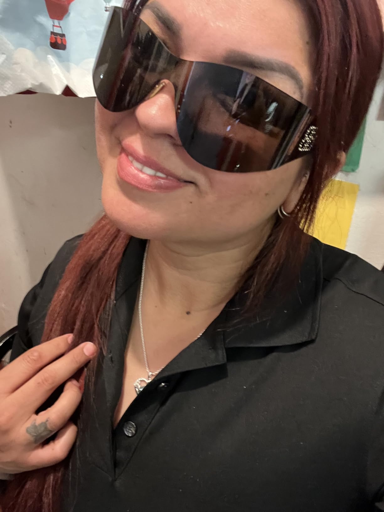 Balenciaga Womens Sunglasses BB0049S 001 Black/Grey 55 customer photo 1