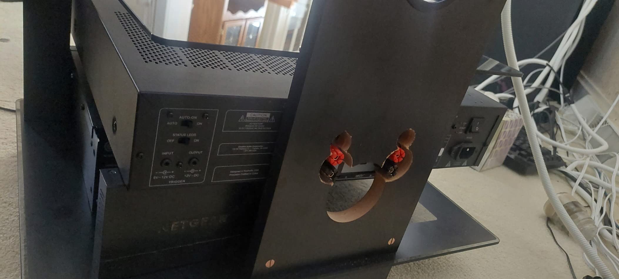 FITUEYES 4-Tier AV Media Cabinet Stand Component Cabinet, Gaming TV Stand and Stereo Rack Audio Tower with Height Adjustable Tempered Glass Shelves, AS406003GB customer photo 2