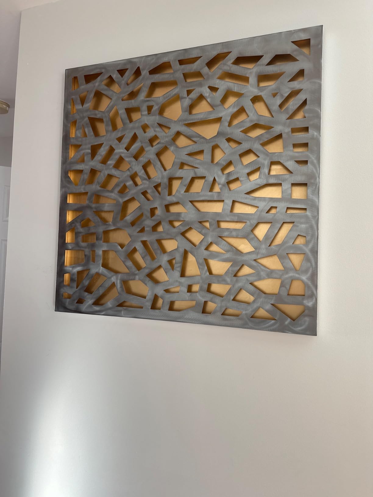 Empire Art Direct Gold Enigma Polished Steel Sculpture Abstract Wall Art with Gold Leaf, Ready to Hang customer photo 1