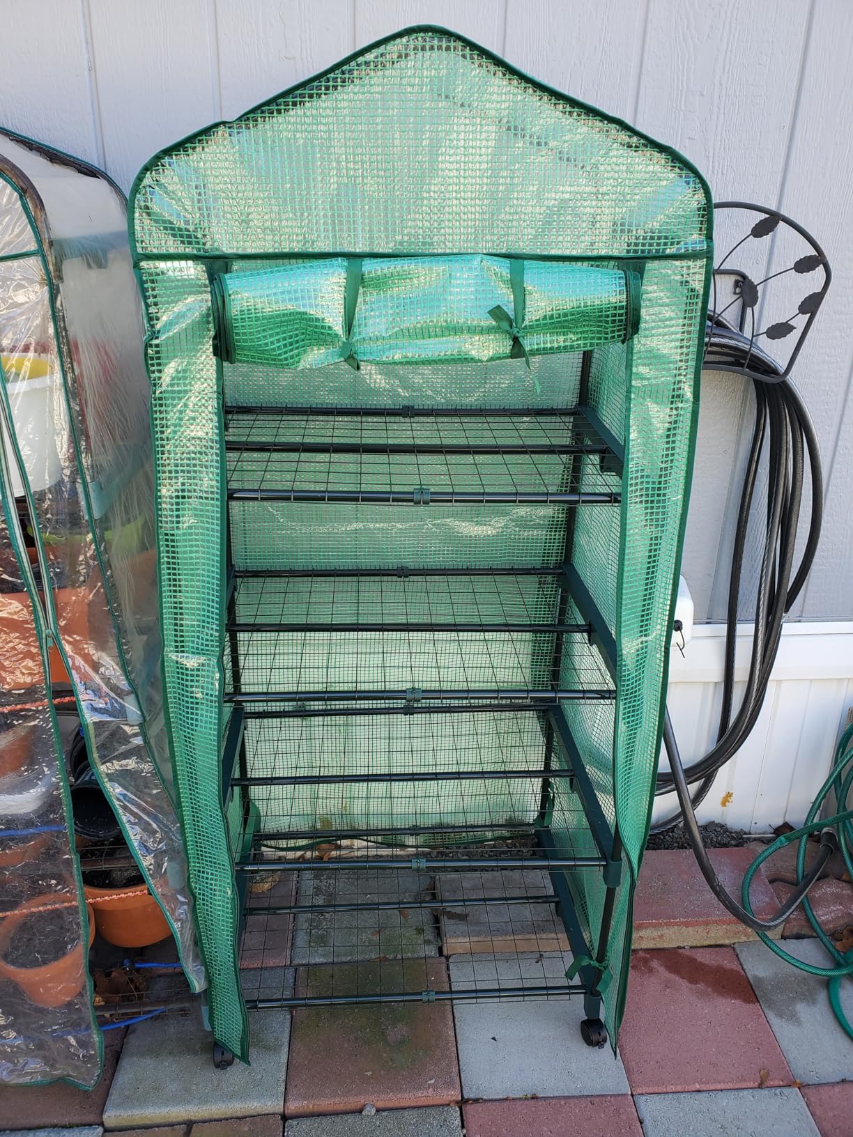 VIVOSUN 10x7x7 Ft. Large Walk in Greenhouse, Greenhouse Tunnel, Garden Plant Hot House with Green PE Cover, Roll-up Zipper Door and Window for Outdoor customer photo 1