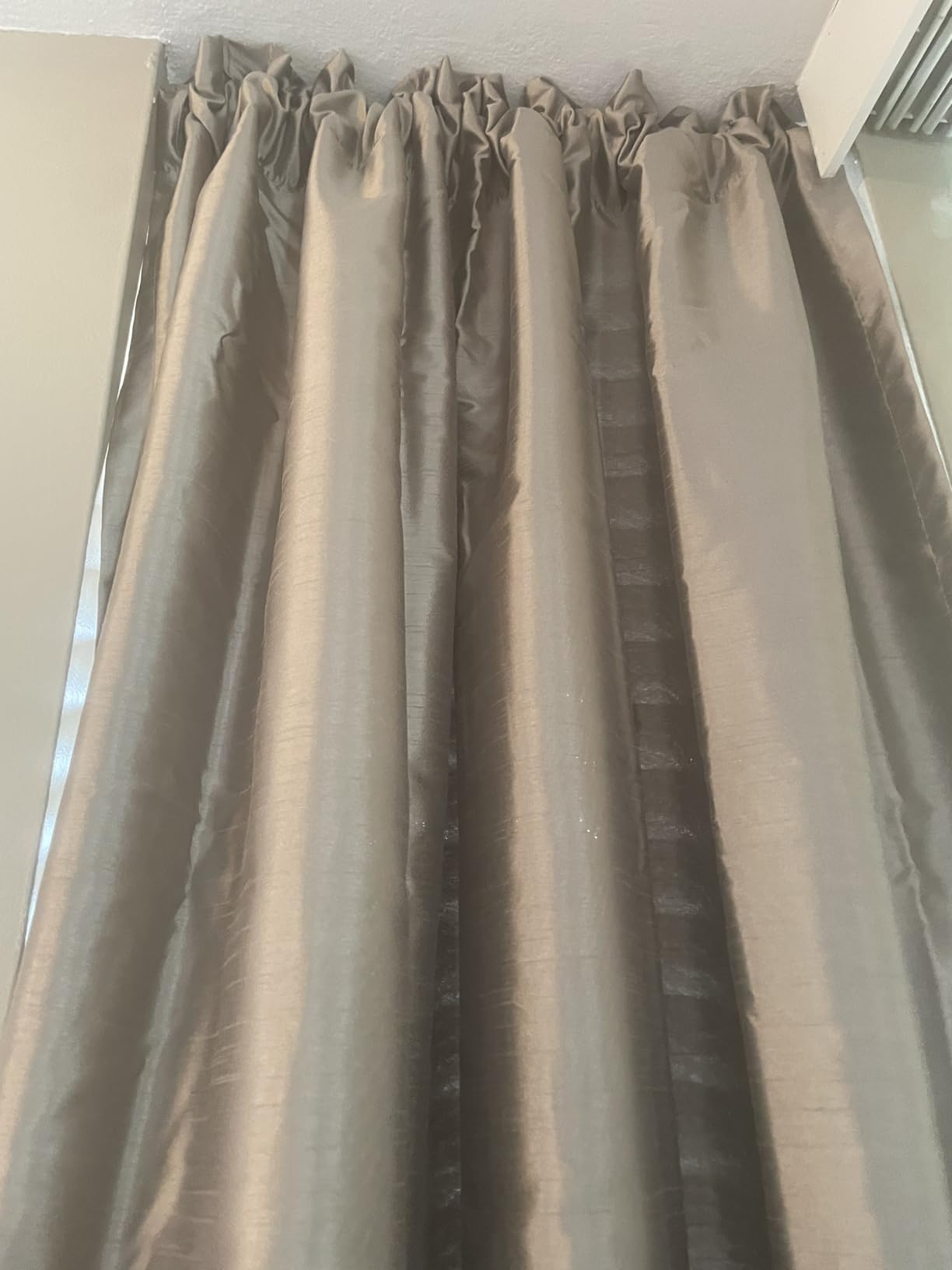 Elrene Home Fashions Colette Faux-Silk Blackout Window Curtain, 52 in x 108 in (1 Panel), Ivory customer photo 2