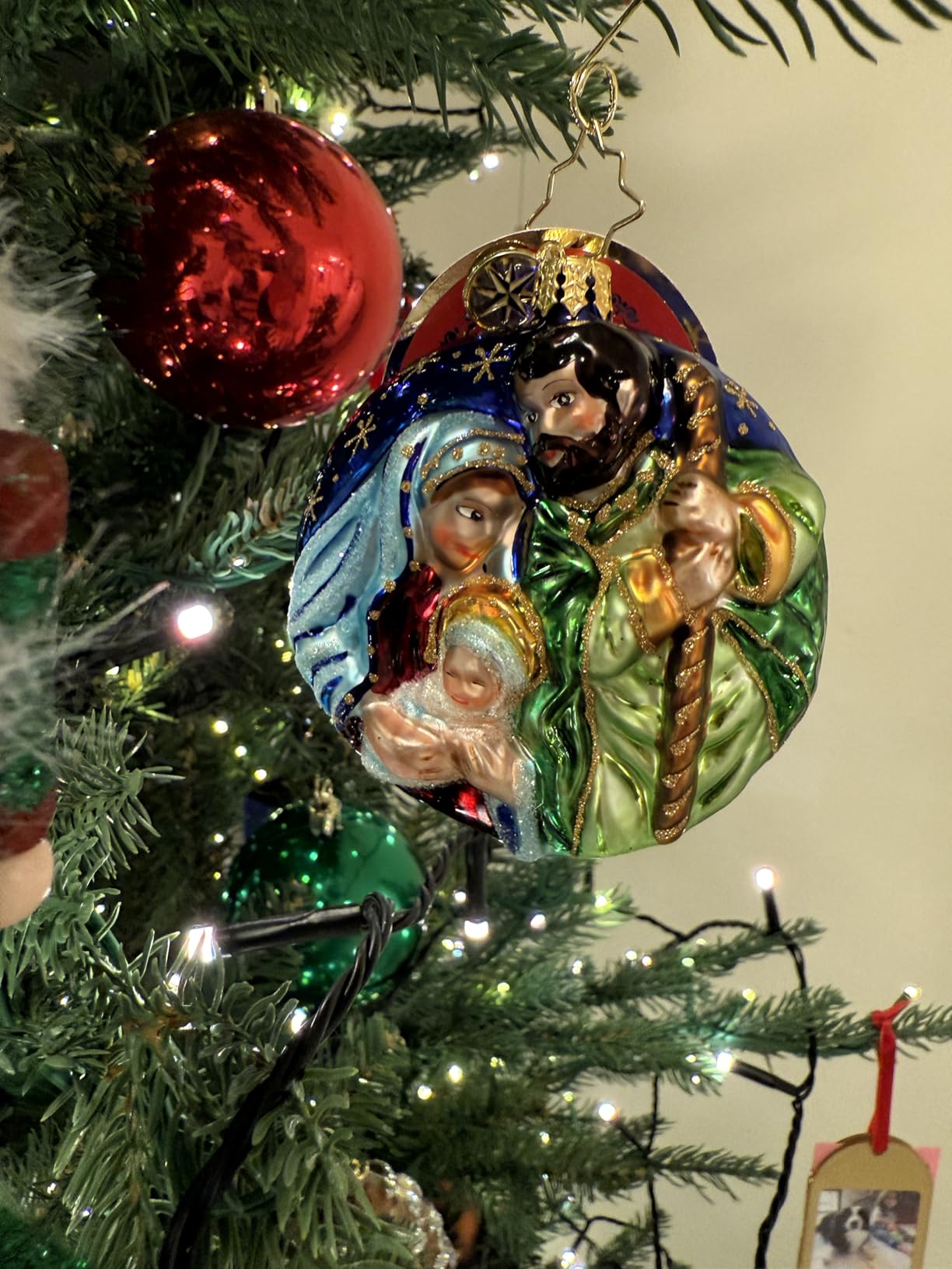 Christopher Radko The Manger Gem Ornament - Handcrafted European Blown Glass Nativity Scene with Holy Family, Artistic Christmas Tree Decoration & Inspirational Religious Gift customer photo 1