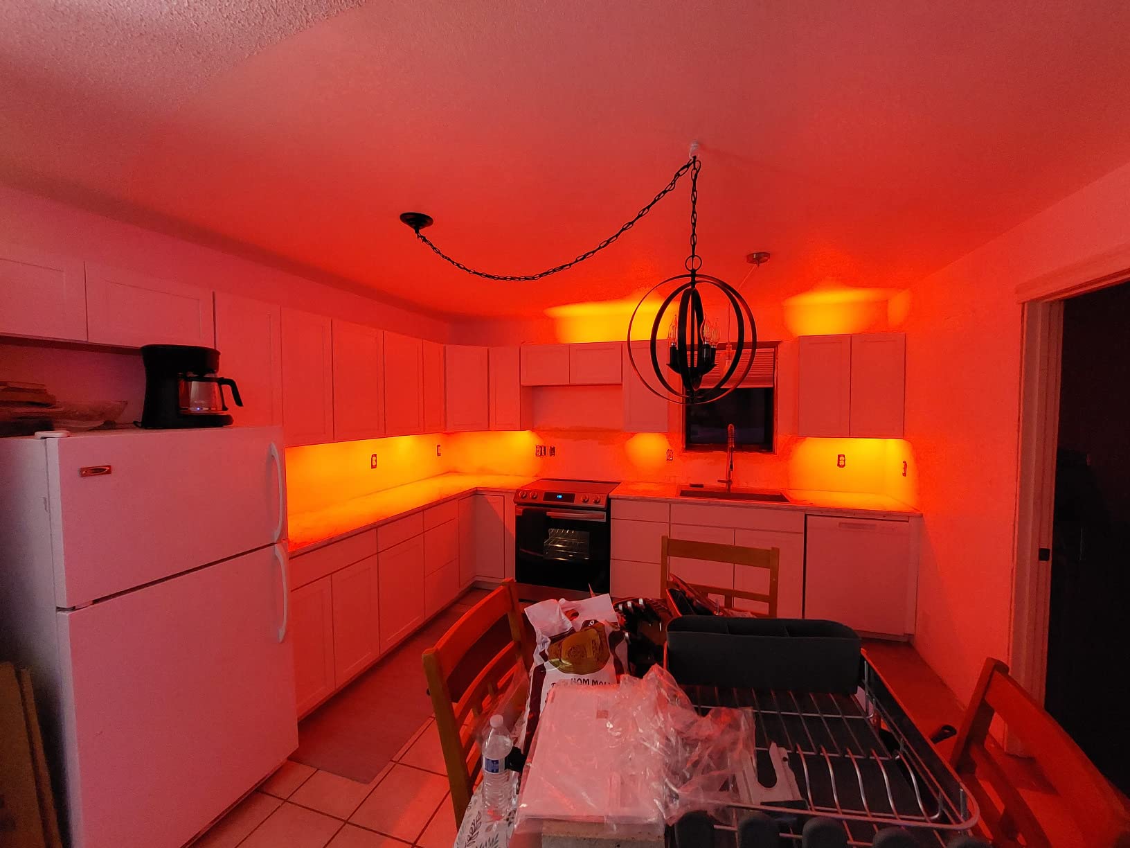 LABOREDUCER RGB Under Cabinet Lights, 6 Pack Plug in or Hardwired Linkable RGB LED Closet Light with Remote and APP Control, 24V Under Cabinet Lighting for Kitchen Closet Counter 18W (RGB+Warm White) customer photo 1