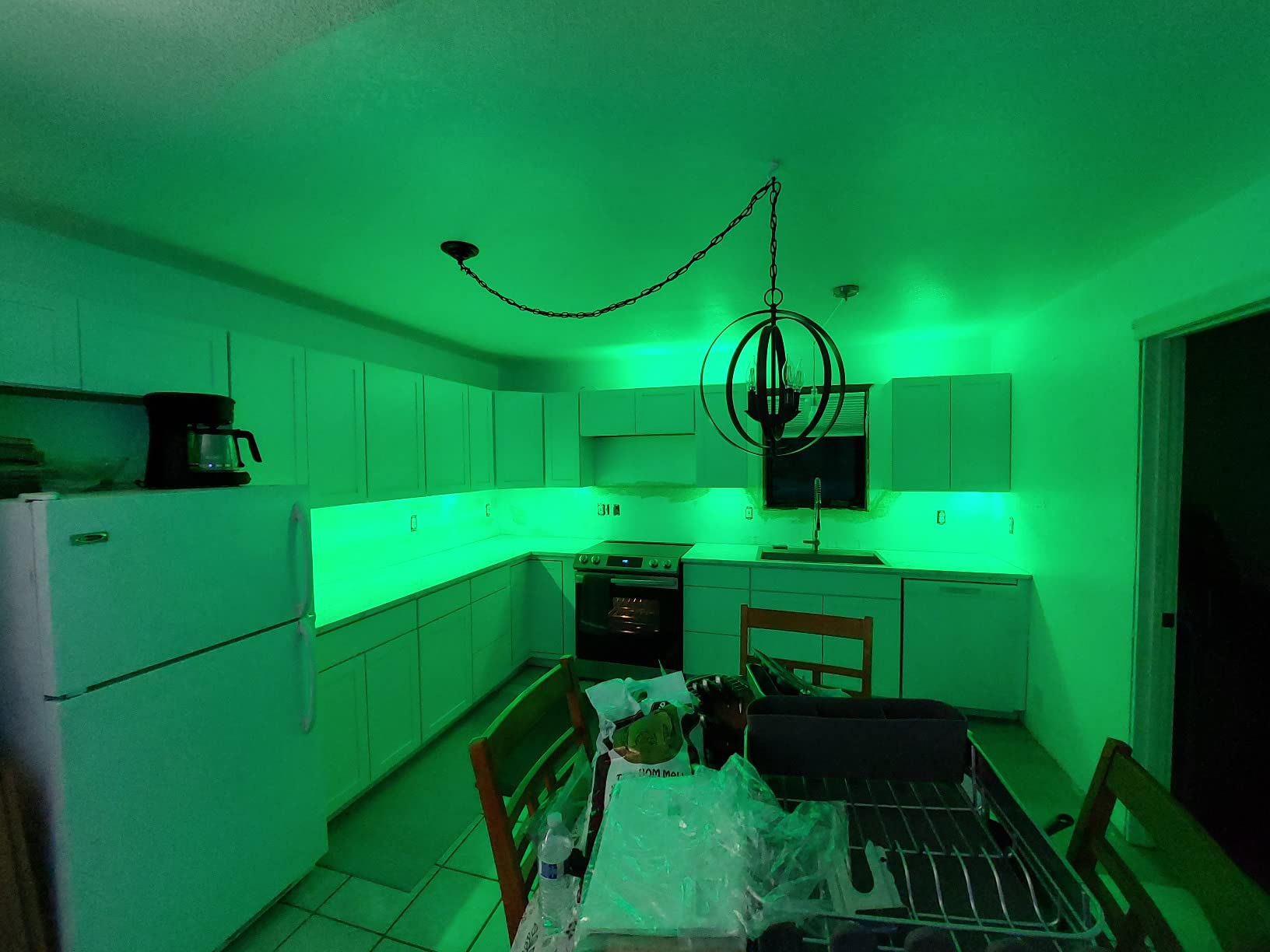 LABOREDUCER RGB Under Cabinet Lights, 6 Pack Plug in or Hardwired Linkable RGB LED Closet Light with Remote and APP Control, 24V Under Cabinet Lighting for Kitchen Closet Counter 18W (RGB+Warm White) customer photo 2