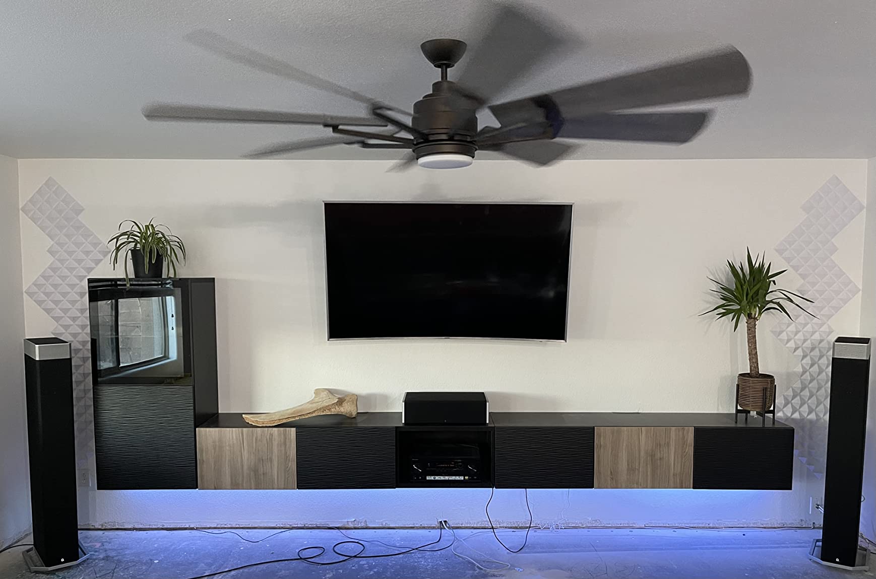 TroyStudio Acoustic Sound Diffuser Panels, 12 X 12 X 1 inches 16 Pcs PVC Plastic Wall Panel, Recording Studio Acoustical Treatments Diffusion panel, 3d Art Decorative Ceiling Tiles customer photo 2
