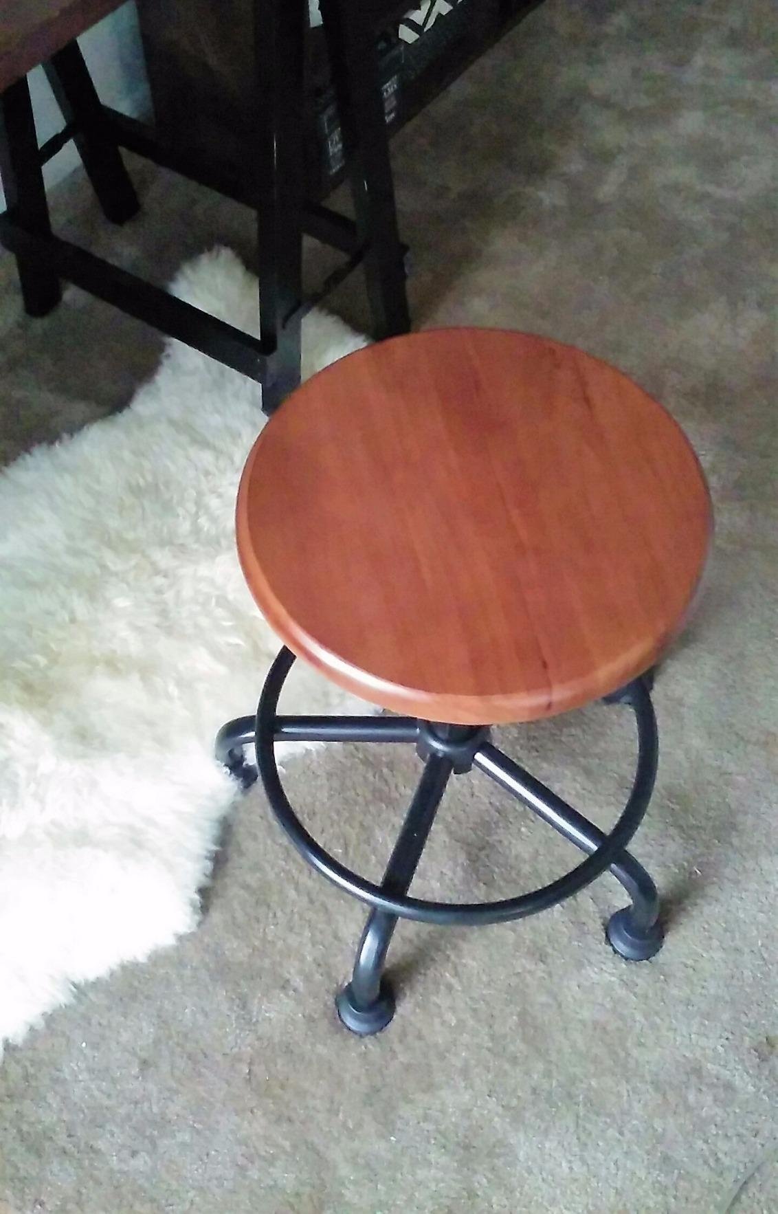 SD Studio Designs Adjustable Height Stool with Foot Ring, Distressed Black customer photo 2