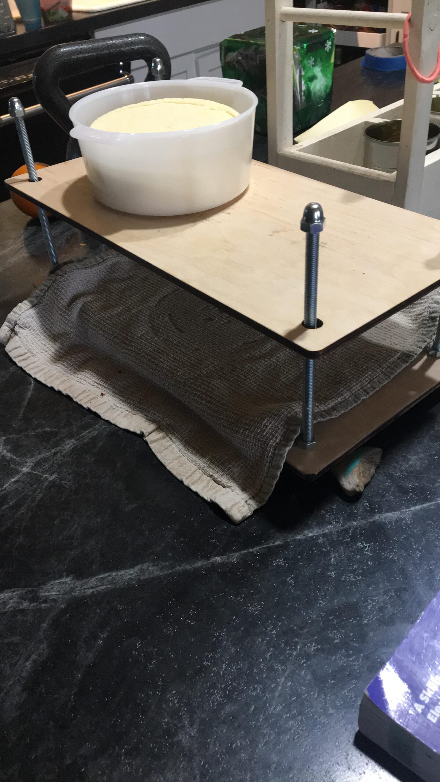 Wooden Cheese Press for Cheese Making Supplies 16in Metal Guides and 2 pcs Cheese Mold with Follower Piston 1.3Qt - large Home Supply Ultimate Cheese Press Machine customer photo 2