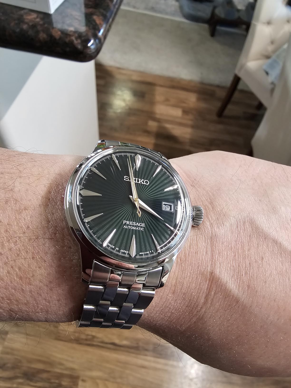 SEIKO SRPE15 Automatic Watch for Men - Presage Collection - Jewel Green Patterned Dial with Date Calendar, Gloss Finish - 50M Water Resistant customer photo 2