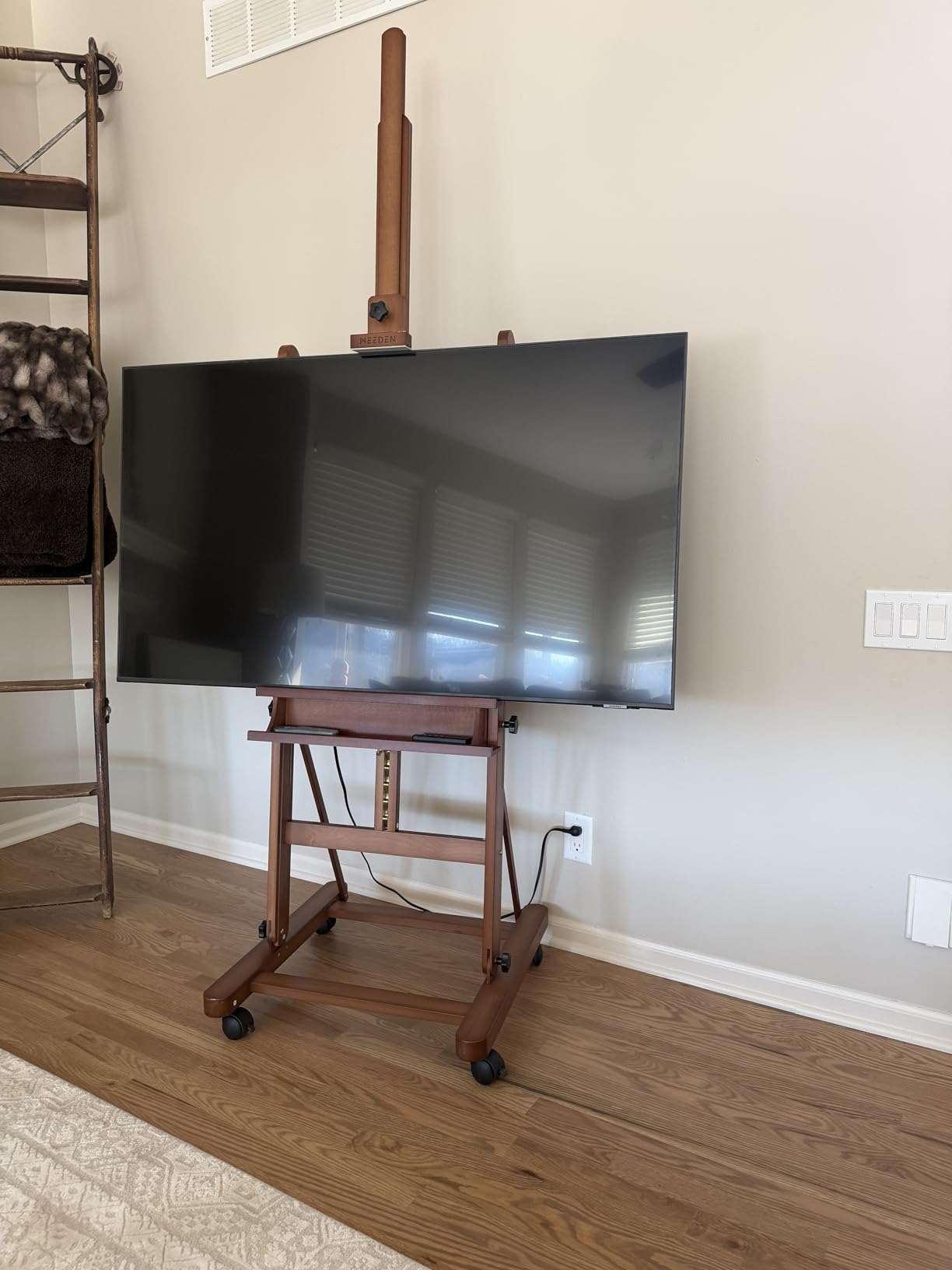 MEEDEN Easel Stand for Painting and Display, Adjustable H Frame Floor Art Easel for Drawing, Heavy Duty Beech Wood Hold Canvas up to 146