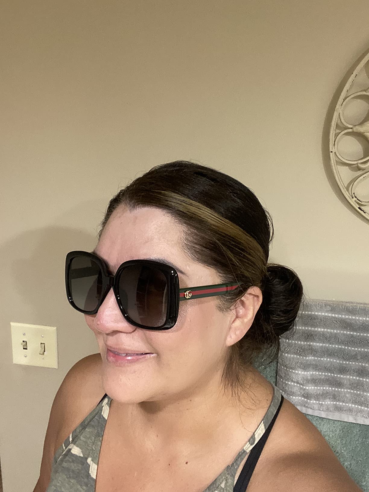 Gucci Sunglasses GG 0714 SA- 001 Black/Grey Green customer photo 2