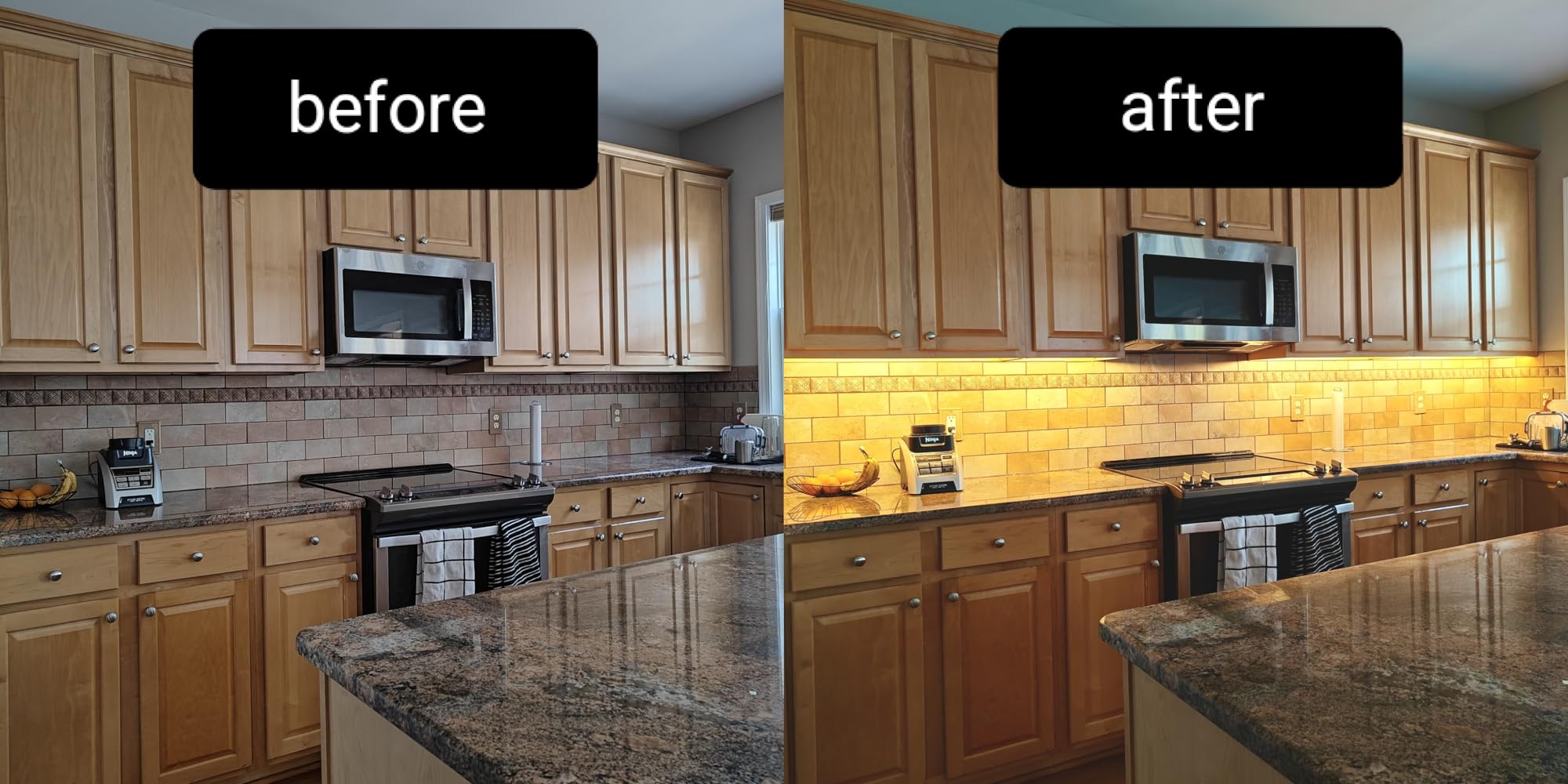 Litever Under Cabinet Light, 6 PCS 20 Inches Flexible LED Strips with Power Adapter, 24W, 1800 Lumen, Daylight 5000K. Suitable for Kitchen Cabinets, Counters, Under Shelf, Closets customer photo 1