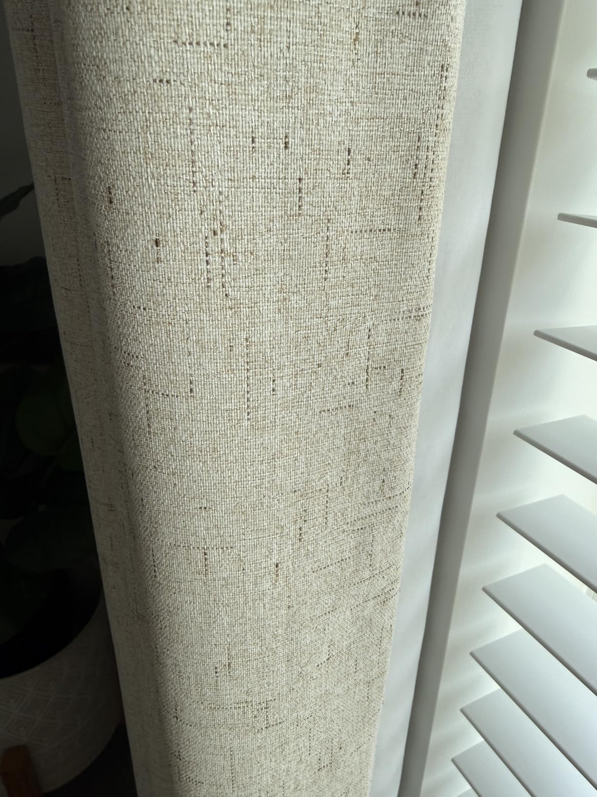 H.VERSAILTEX 100% Blackout Curtains Linen Textured Blackout Curtains for Bedroom Full Light Blocking Thermal Insulated Curtain Panels 84 Inches Long Energy Saving with White Liner, 2 Panels, Ivory customer photo 1