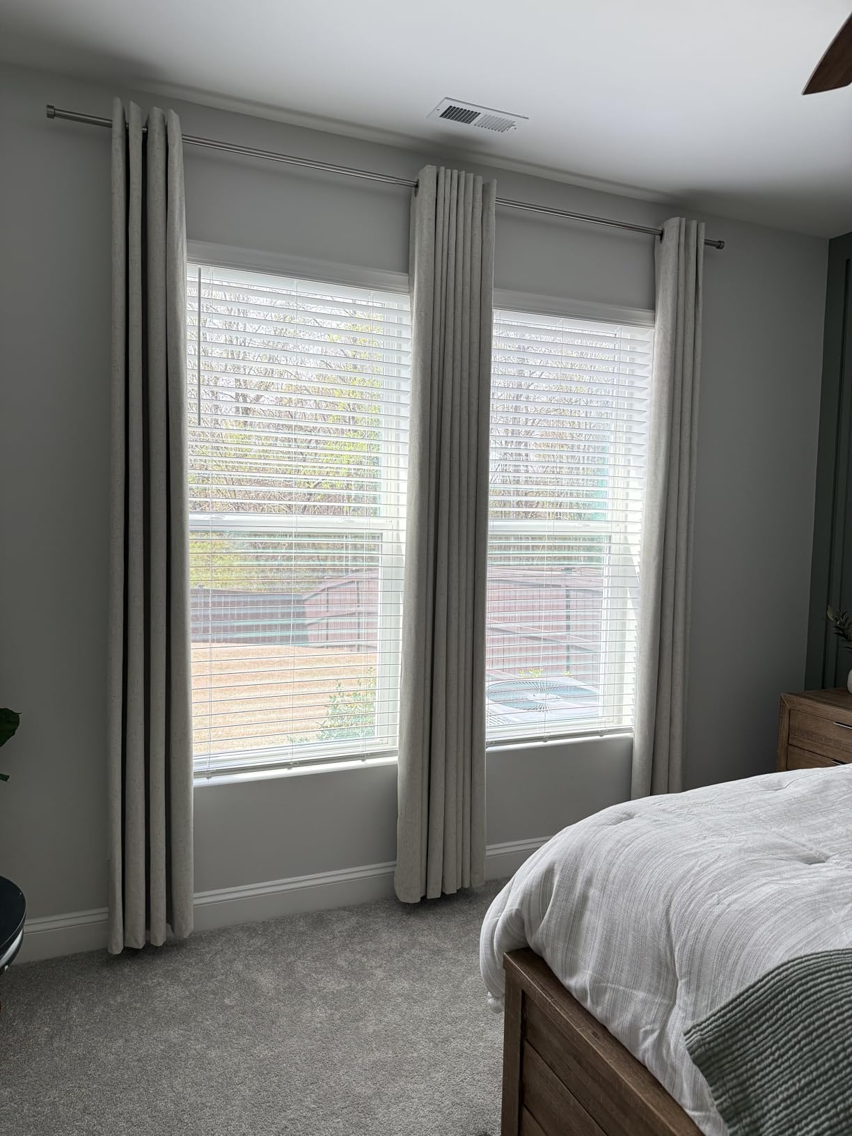 H.VERSAILTEX 100% Blackout Curtains Linen Textured Blackout Curtains for Bedroom Full Light Blocking Thermal Insulated Curtain Panels 84 Inches Long Energy Saving with White Liner, 2 Panels, Ivory customer photo 2