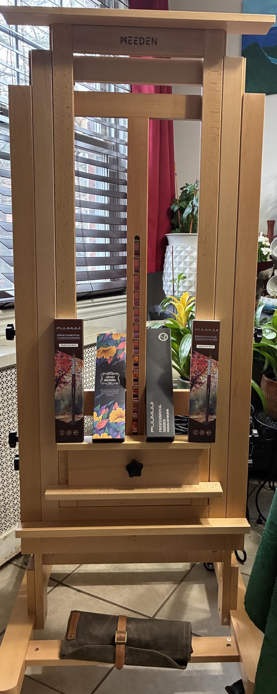 MEEDEN Movable Large H-Frame Painting Easel - Artist Studio Easel - Heavy Duty Art Easel Stand for Adults, Solid Beech Wood Easels, Holds Canvas Art Up to 78.7