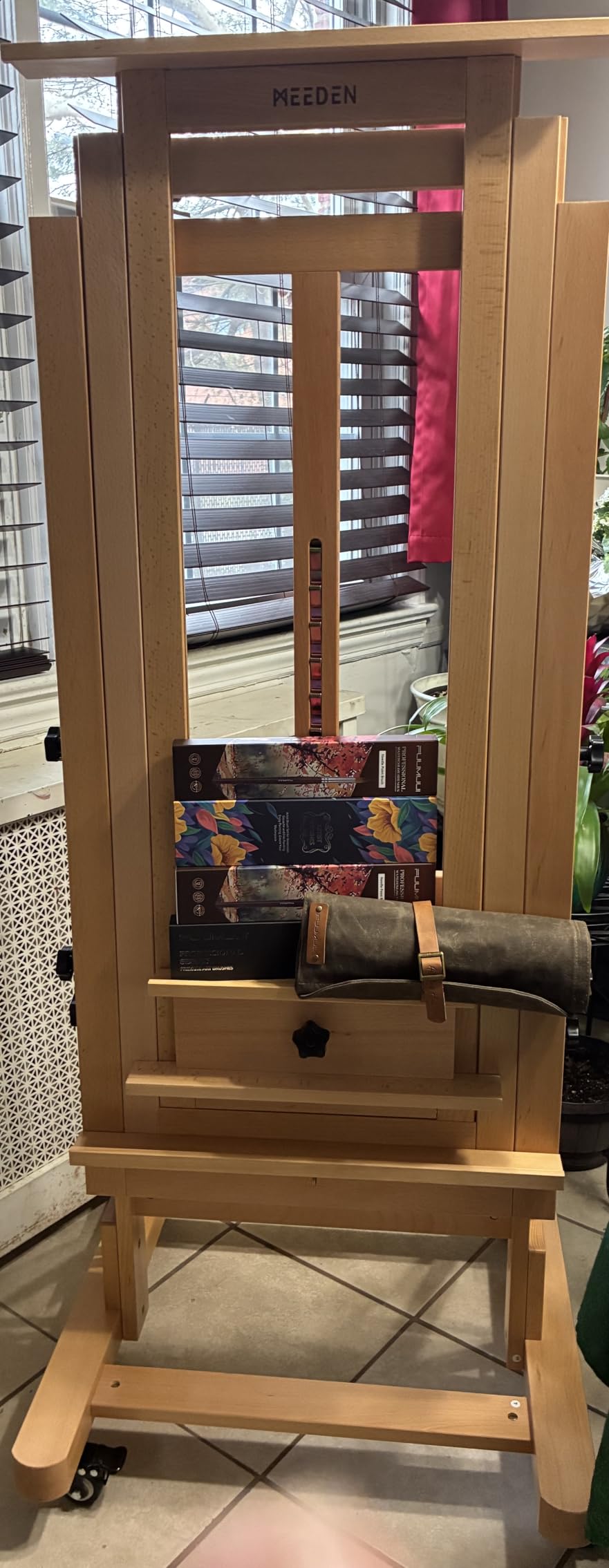 MEEDEN Movable Large H-Frame Painting Easel - Artist Studio Easel - Heavy Duty Art Easel Stand for Adults, Solid Beech Wood Easels, Holds Canvas Art Up to 78.7