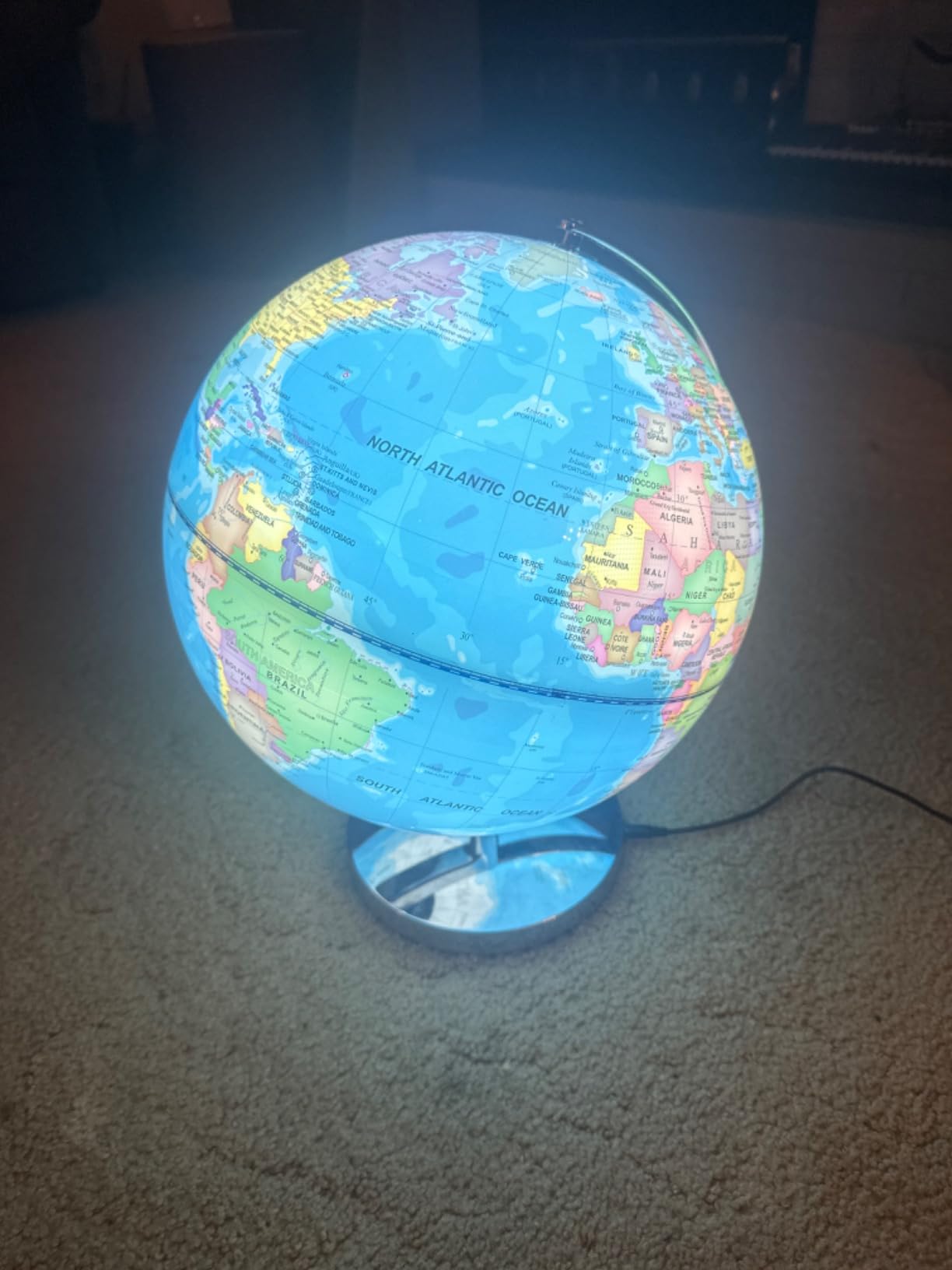 6 in1 Illuminated Large World Globe for Kids & Adults All Ages High Clear Map 12inch, Illuminates Educational Interactive STEM Toy, Light Up Kids Globe Lamp,Gifts For Boys And Girls customer photo 2