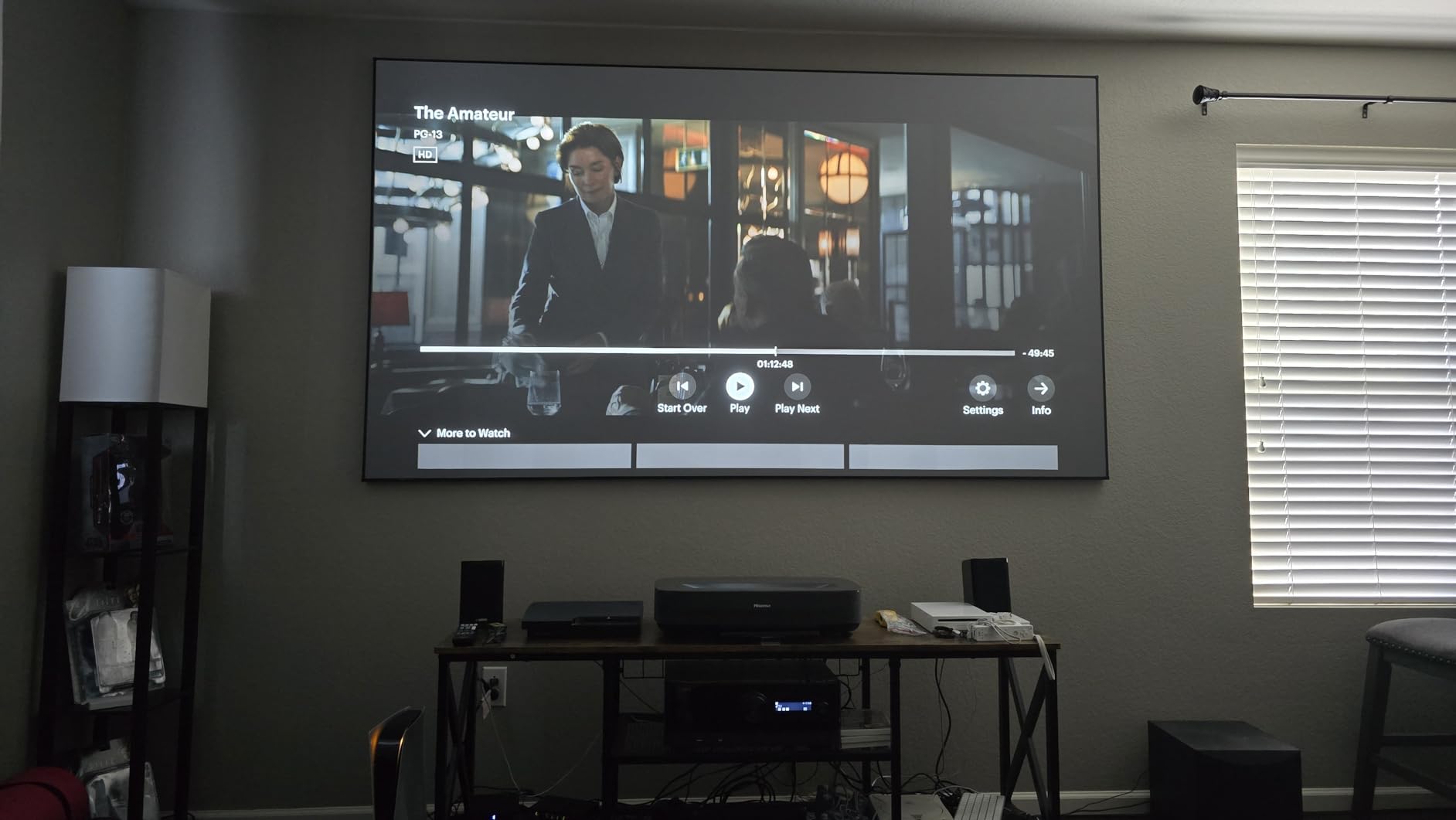 Akia Screens CLR ALR Projector Screen 103 inch 16:9 4K UST Ultra Short Throw Projection, Brighter Image, Ceiling Ambient Light Rejecting, Edge Free Fixed Frame Movie Screen Indoor AK-NB103H-CLR3 customer photo 2