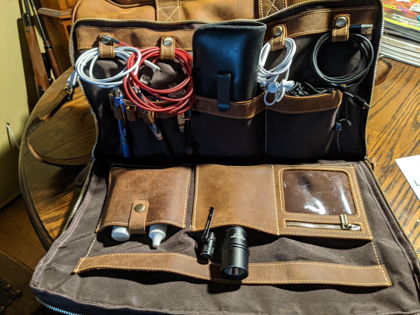 Luxorro Full-Grain Leather Briefcase for Men - Laptop Bag with Leather Computer Compartment customer photo 2